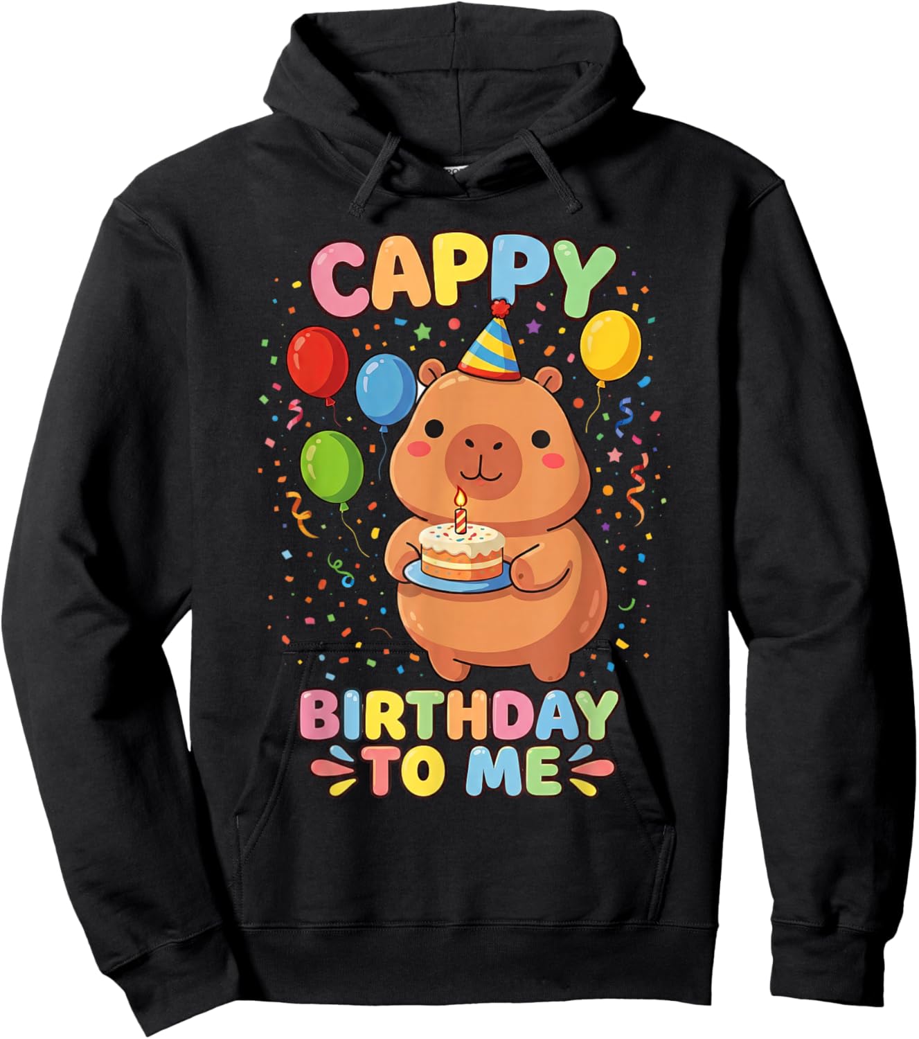 Cappy Birthday Capybara Birthday to Me Hoodie - Hoodie | Black