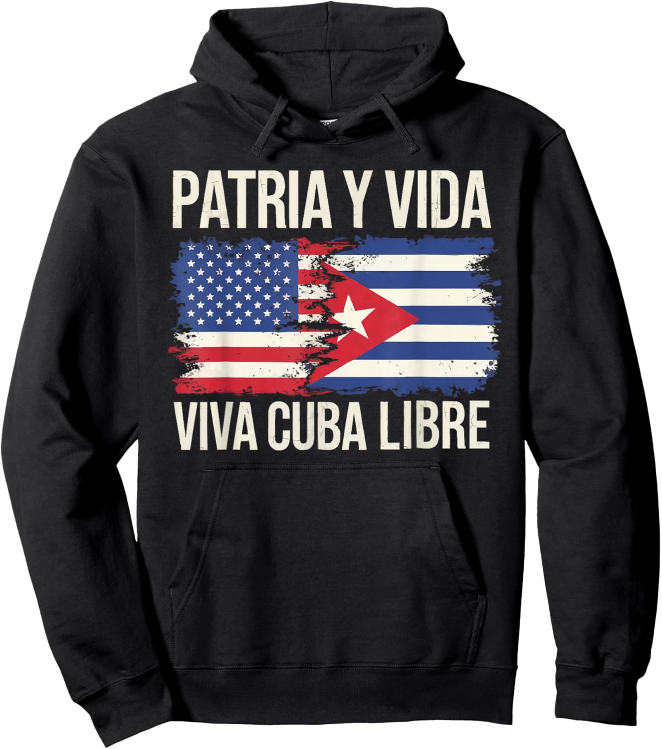 Half Cuban Half American Country USA Flag Cuba America Hoodie - Hoodie | Black