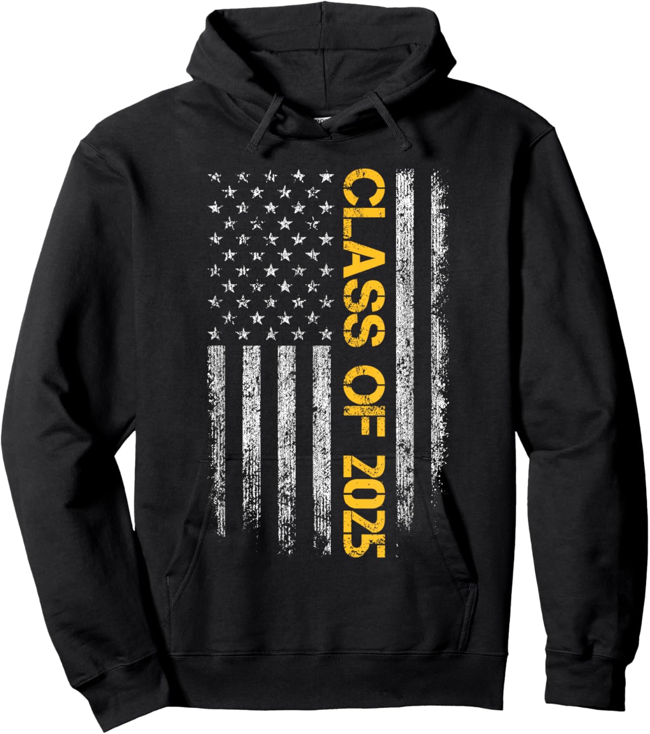 Senior Class Of 2025 Patriotic American Flag Graduation Hoodie - Hoodie | Black