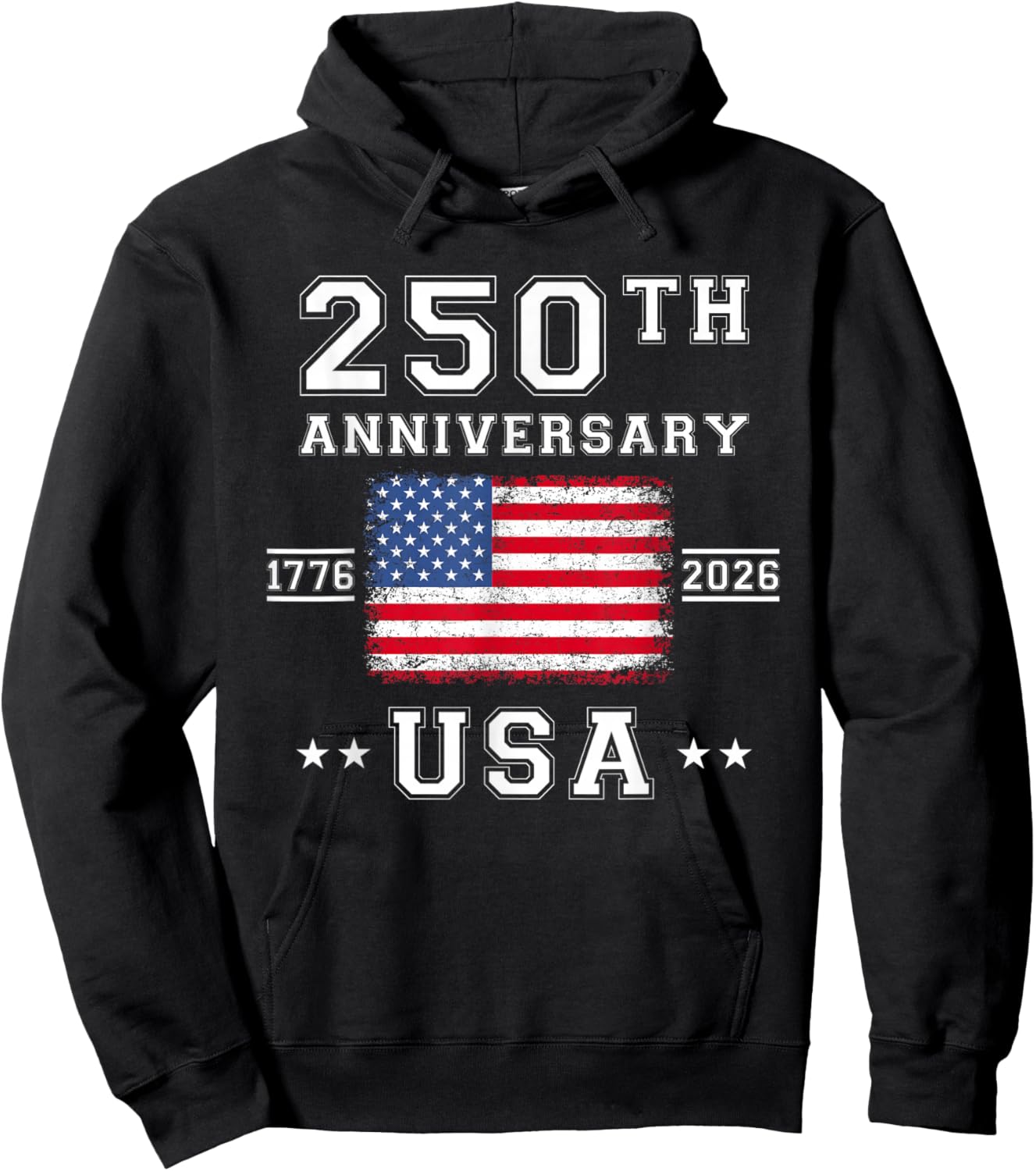 4th of July America US Flag Patriotic 250th Anniversary USA Hoodie - Hoodie | Black