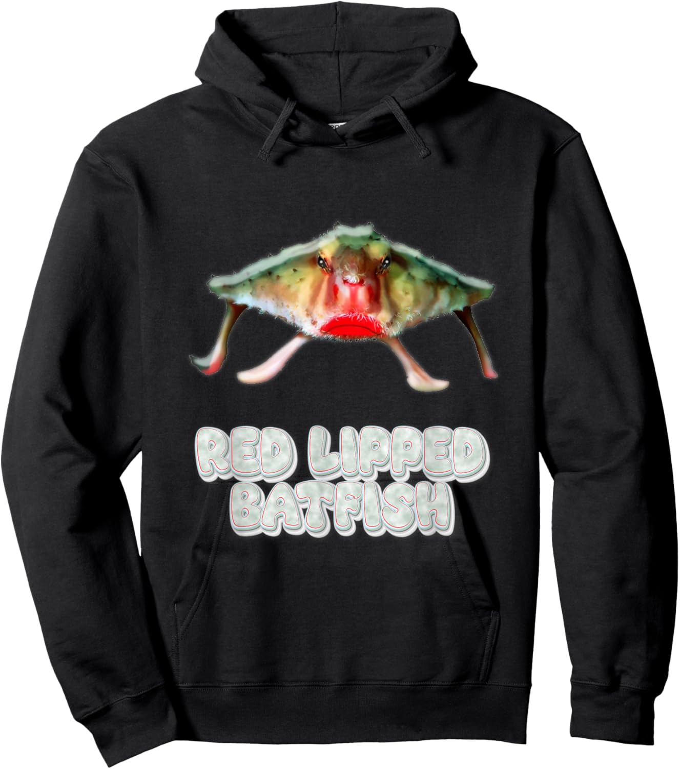 Red Lipped Batfish Photo Hoodie - Hoodie | Black