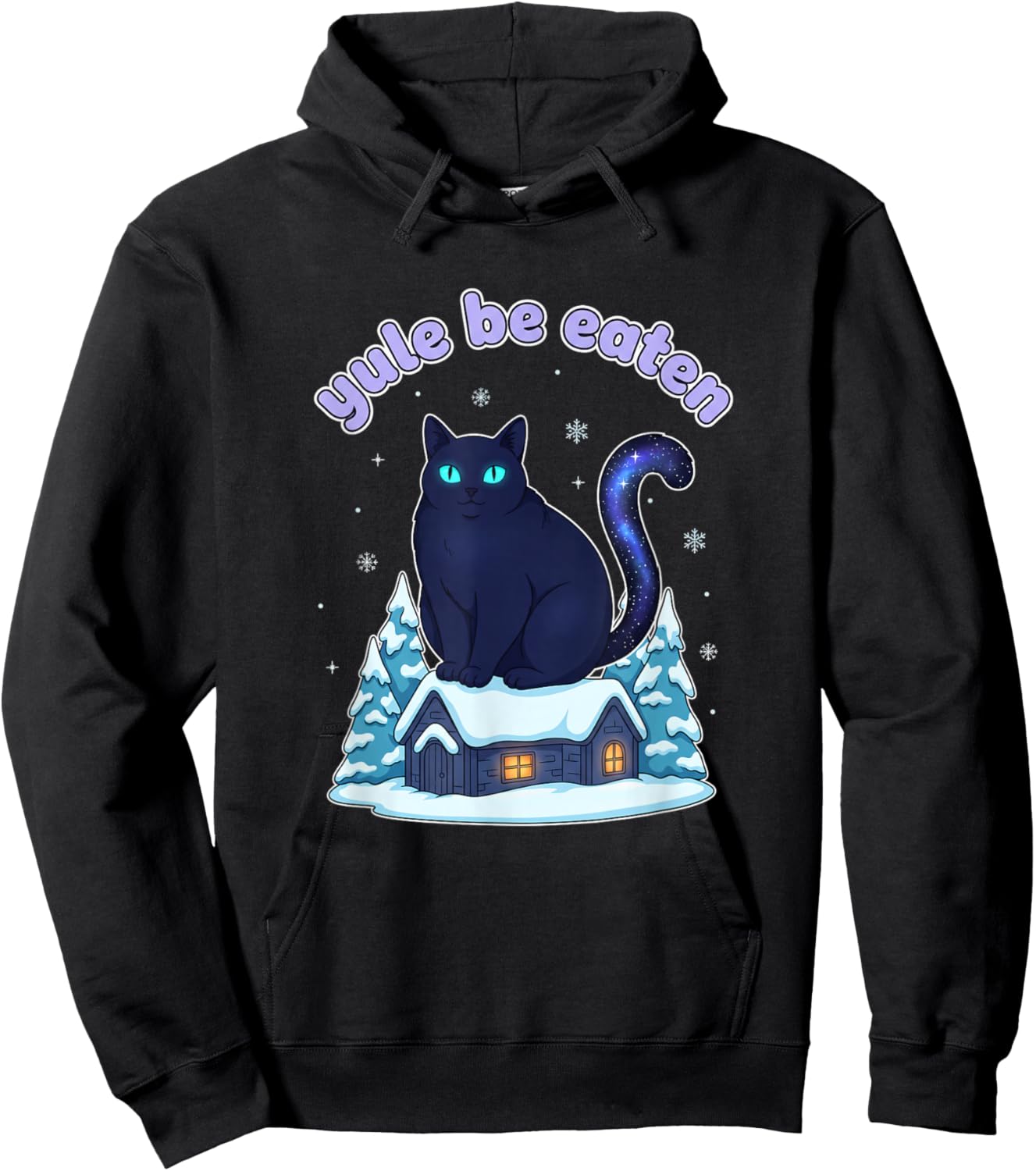Yule Be Eaten Yule Cat Jolakotturinn Icelandic Cat Hoodie - Hoodie | Black