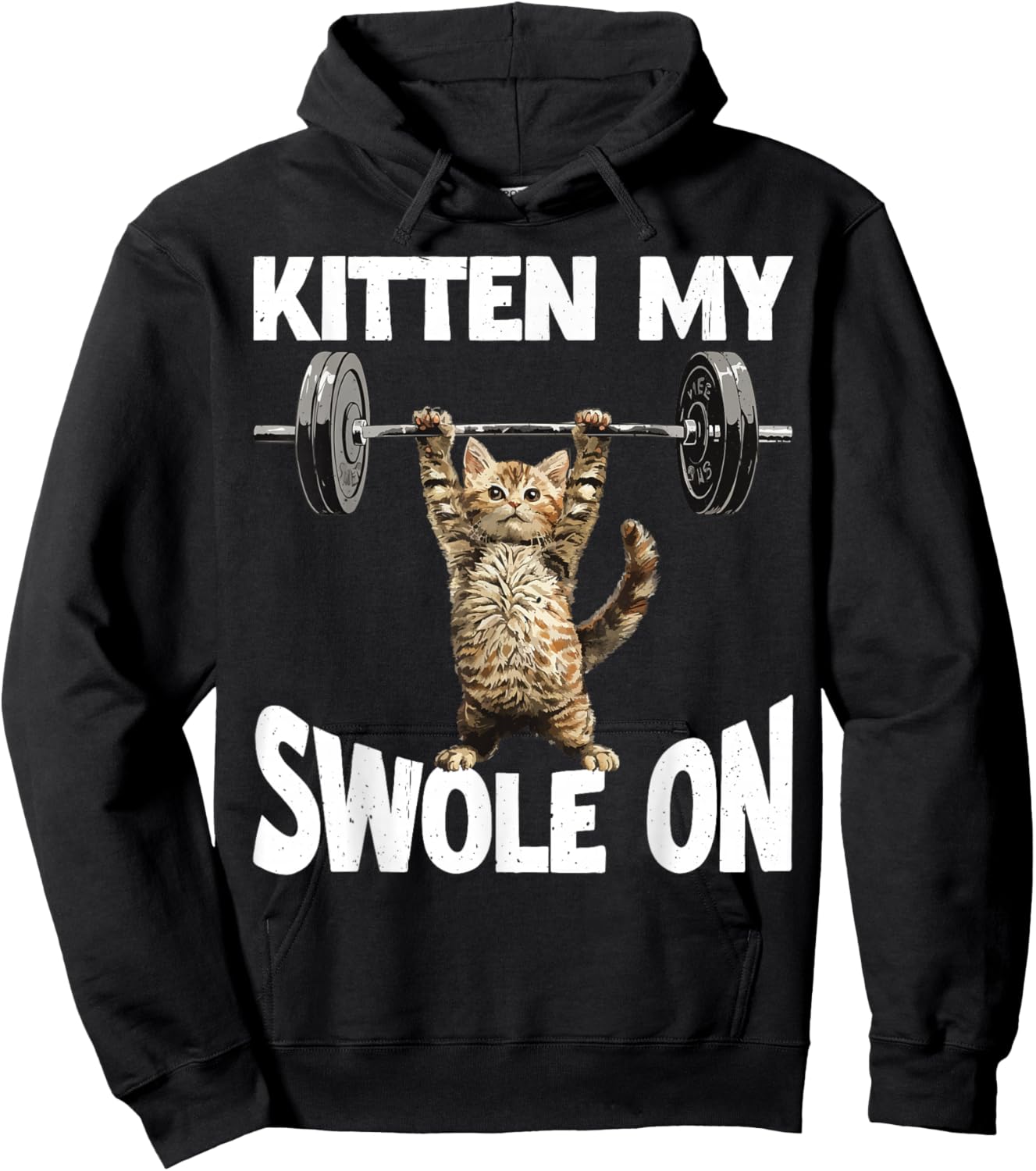 Kitten My Swole On Cute Gym Workout Hoodie - Hoodie | Black