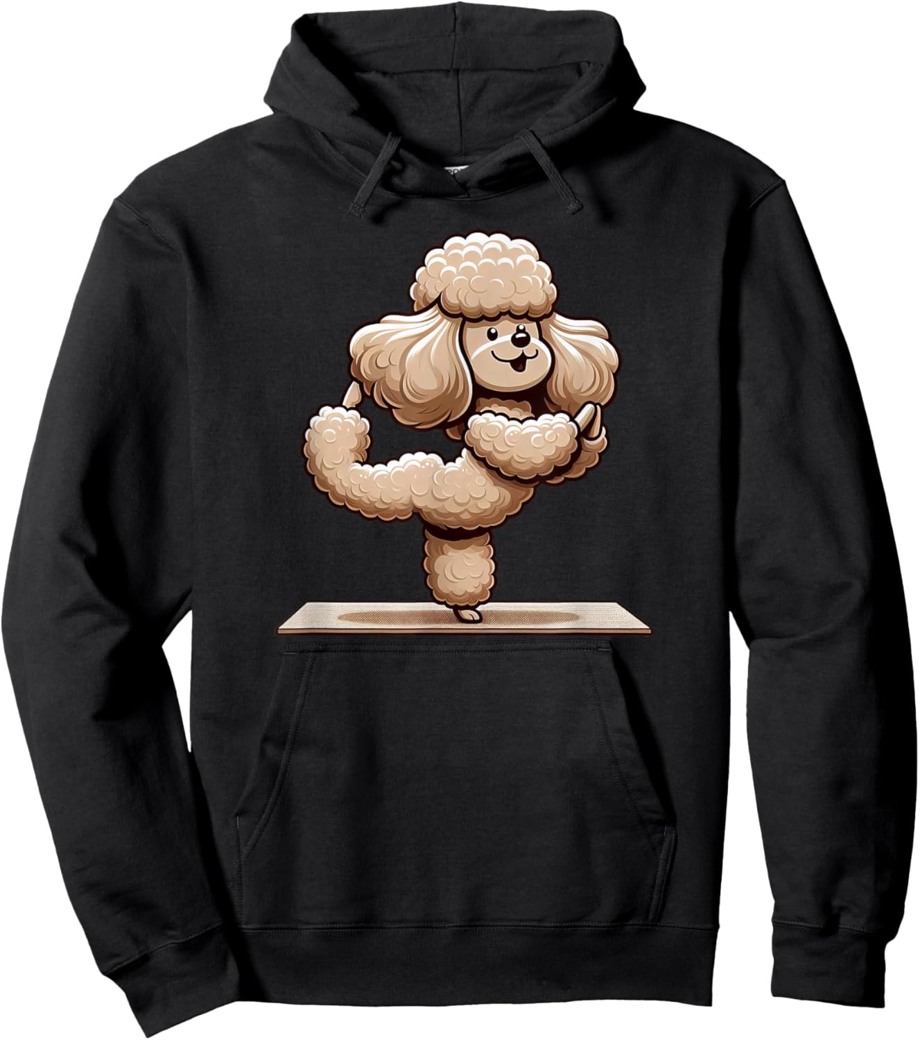 Funny Yoga Poodle Dog Cute Meditation Hoodie - Hoodie | Black