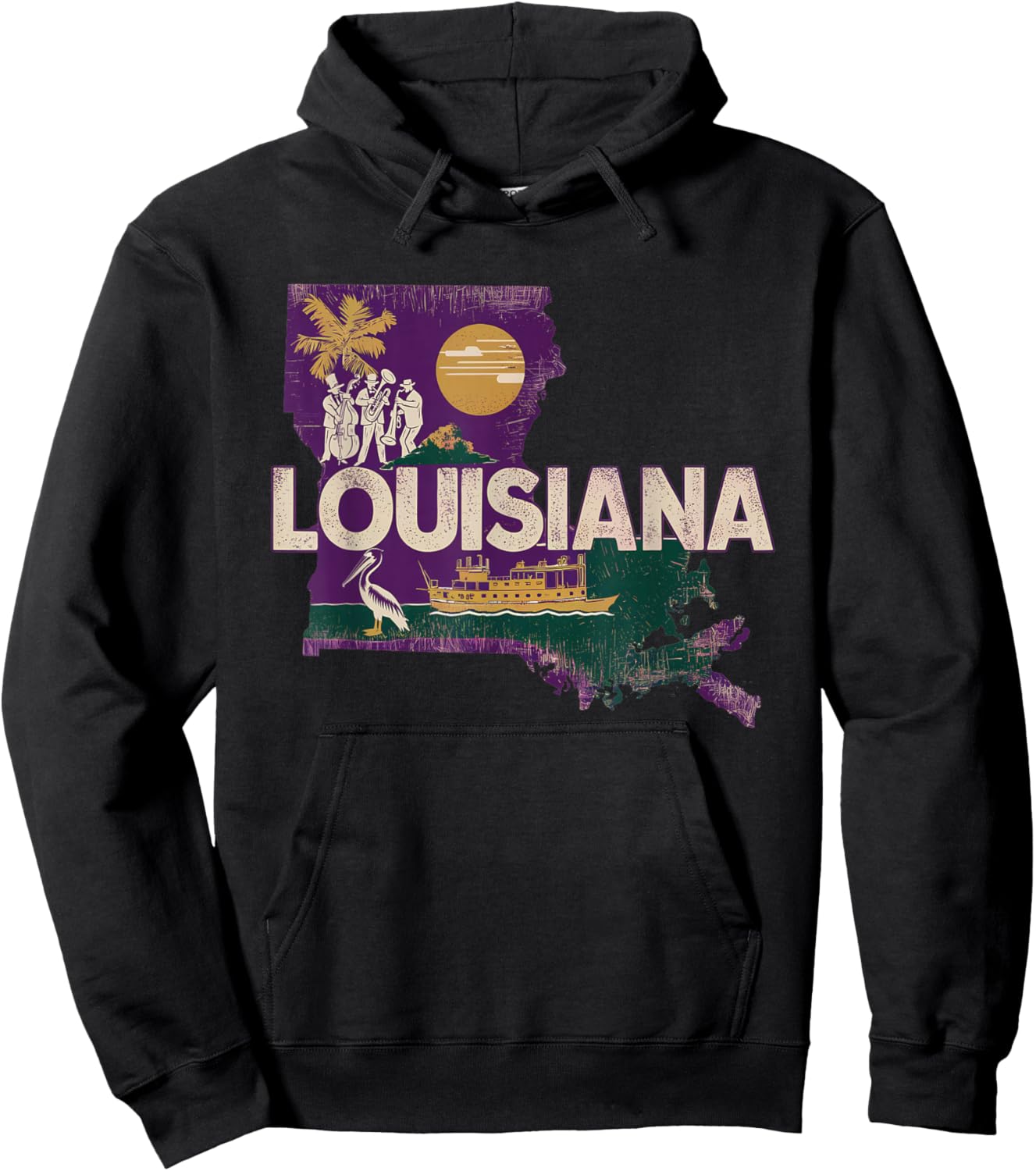 Louisiana State of Louisiana Retro Louisiana Hoodie - Hoodie | Black
