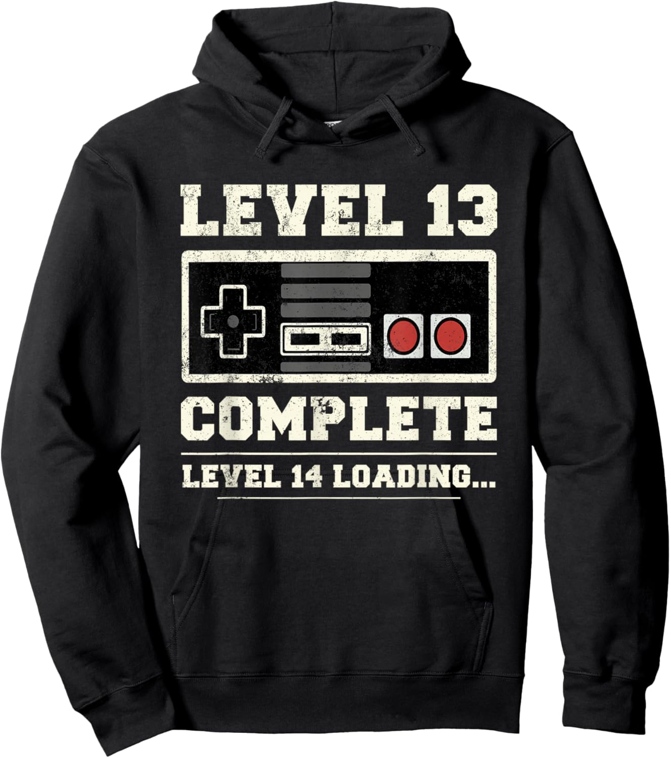 Level 13 Complete Retro Vintage 13th Birthday Gamer Gaming Hoodie - Hoodie | Black