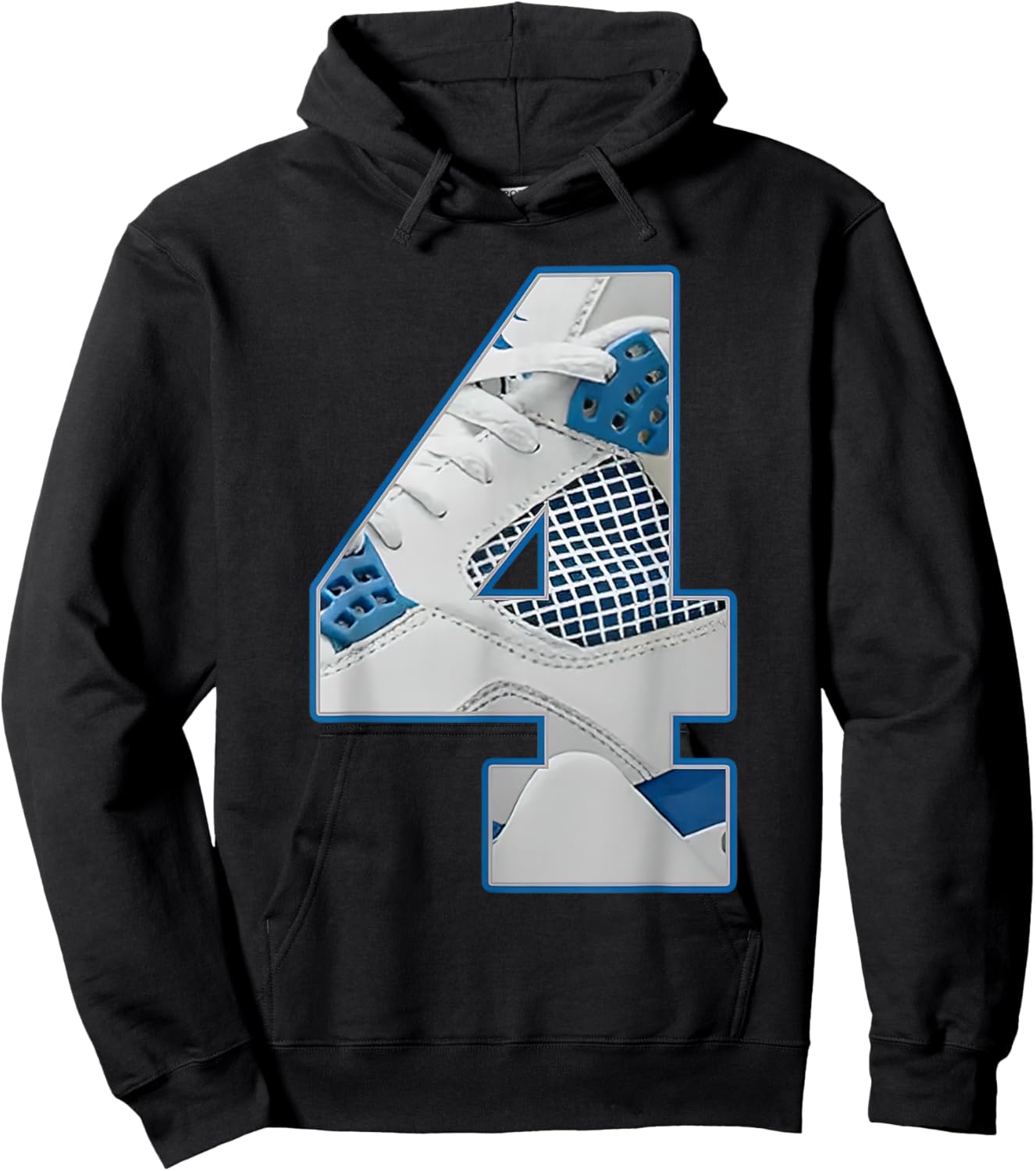 Number 4 Military Blue 4s Matching Women Hoodie - Hoodie | Black