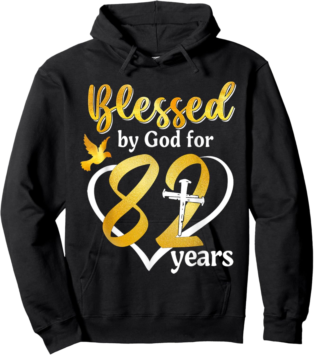 Blessed By God For 82 Years Old 82nd Birthday Party Women Hoodie - Hoodie | Black