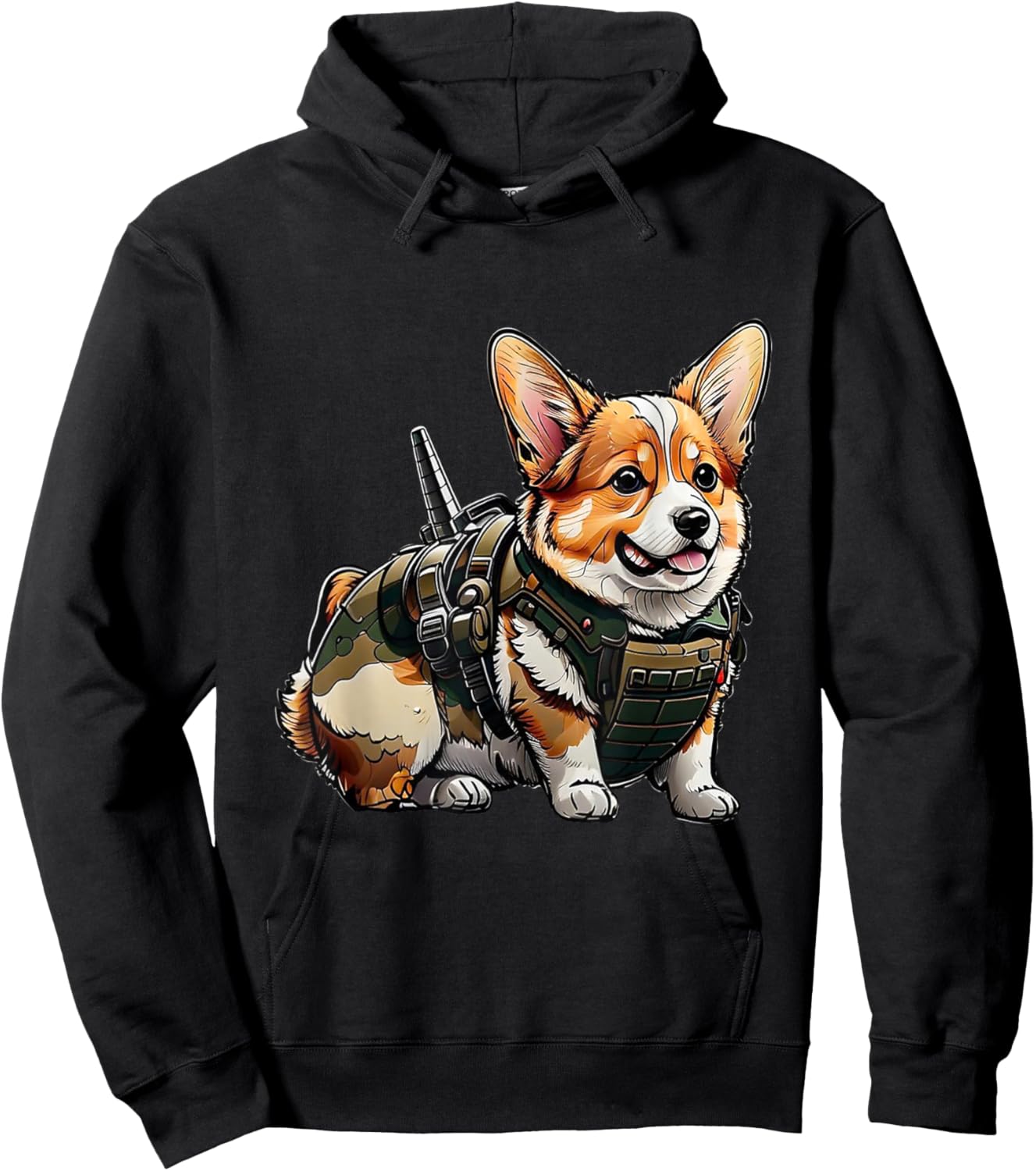 Tactical Corgi Funny Women Kids Hoodie - Hoodie | Black