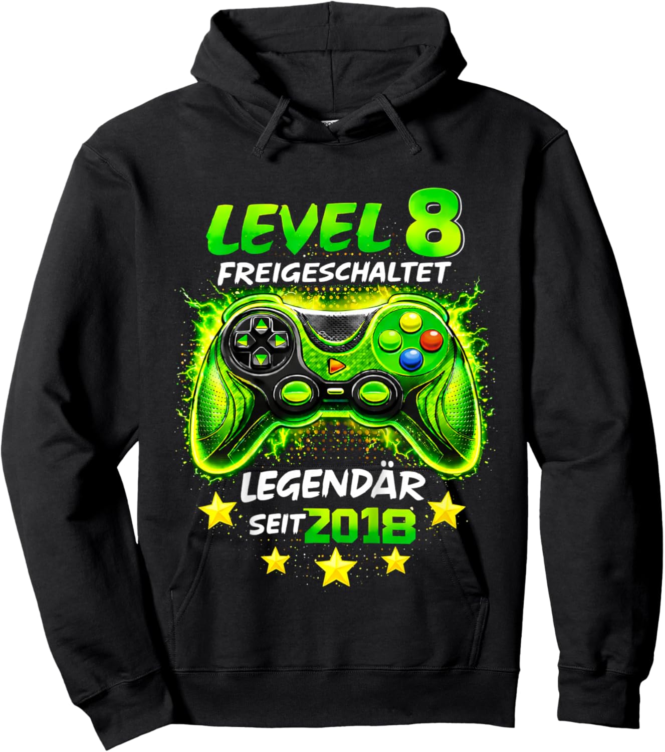 Children's Level 8 Birthday Boy Gamer Funny 2018 8th Birthday Hoodie - Hoodie | Black