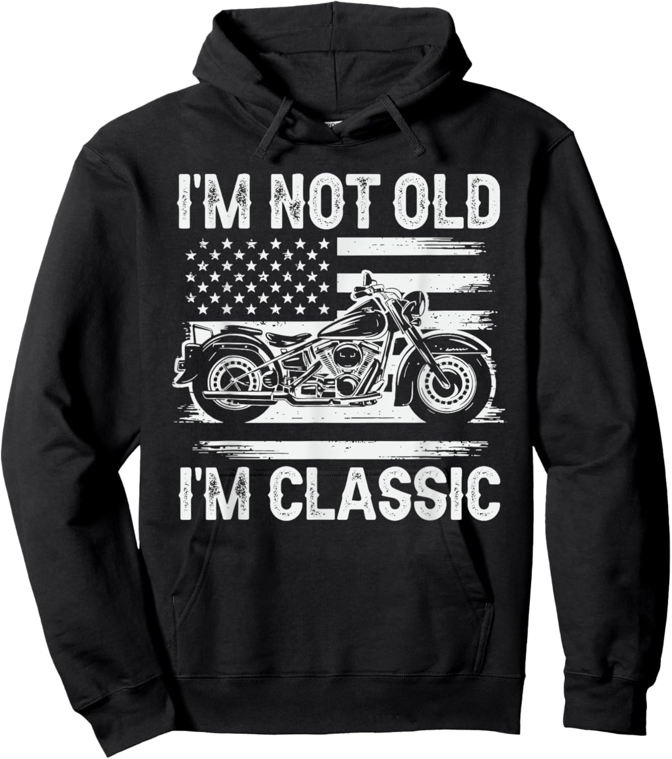 I'm Not Old I'm Classic Motorcycle Dad Father's Day Biker Hoodie - Hoodie | Black