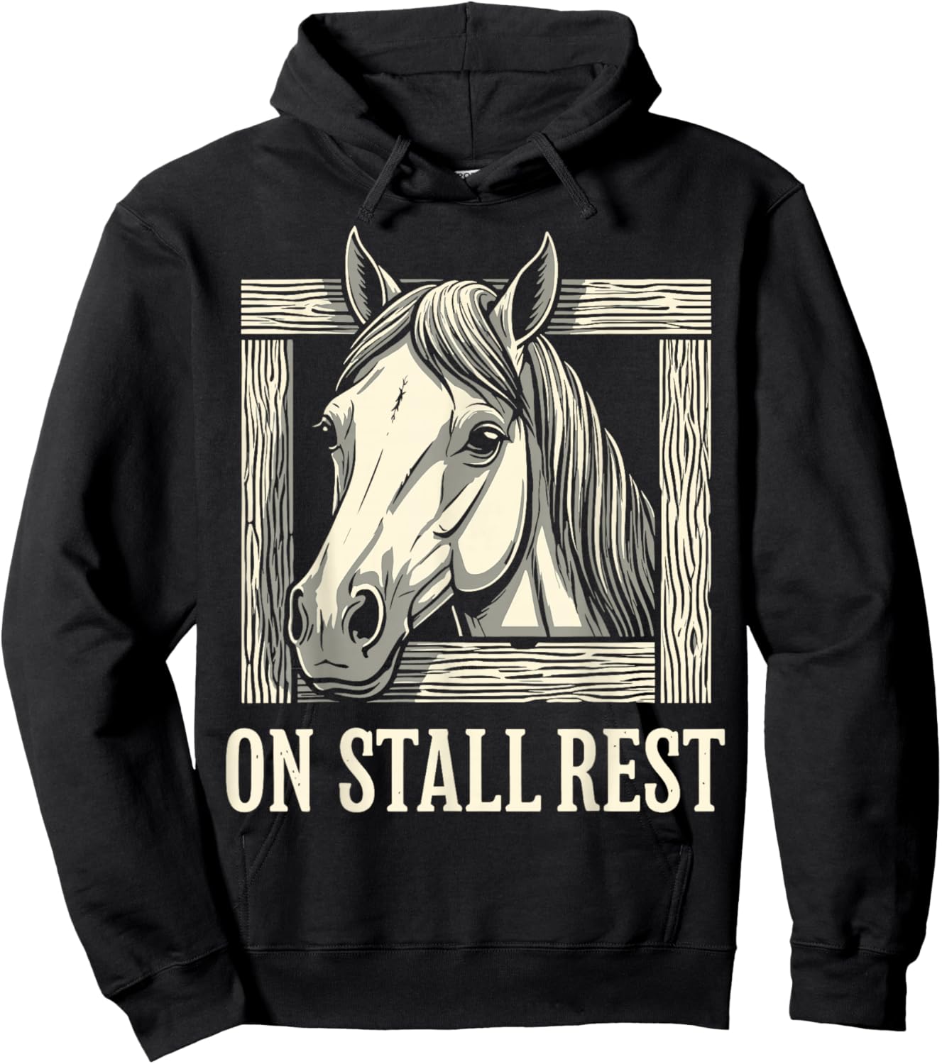On Stall Rest, Equestrian Horse Stable, Horse Riding Hoodie - Hoodie | Black
