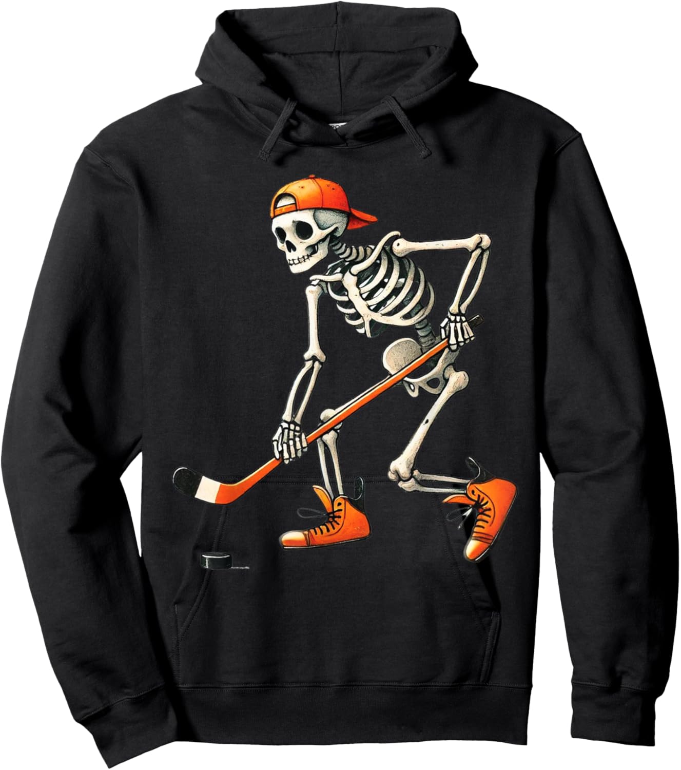 Skeleton Hockey Halloween Costume Sport Men Boys Kids Hoodie - Hoodie | Black