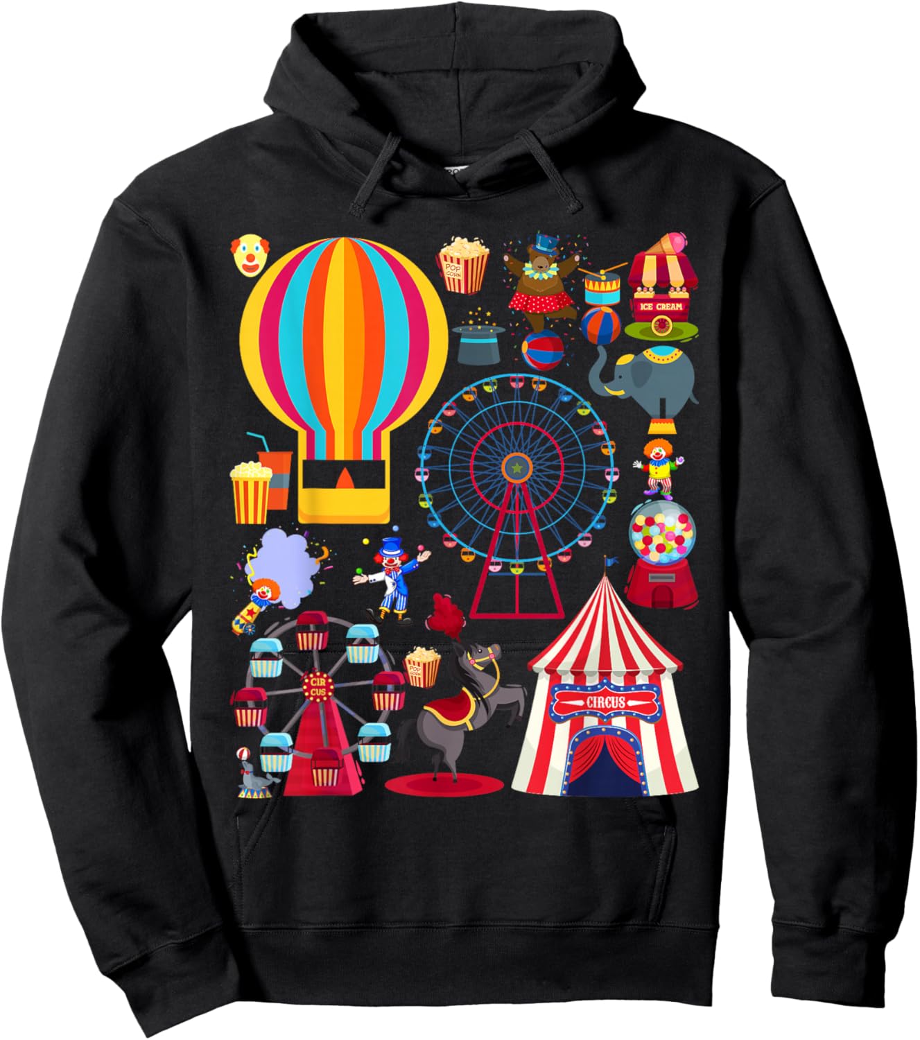 Circus Love Heart Ringmaster Party Circus Men Women Kids Boy Hoodie - Hoodie | Black