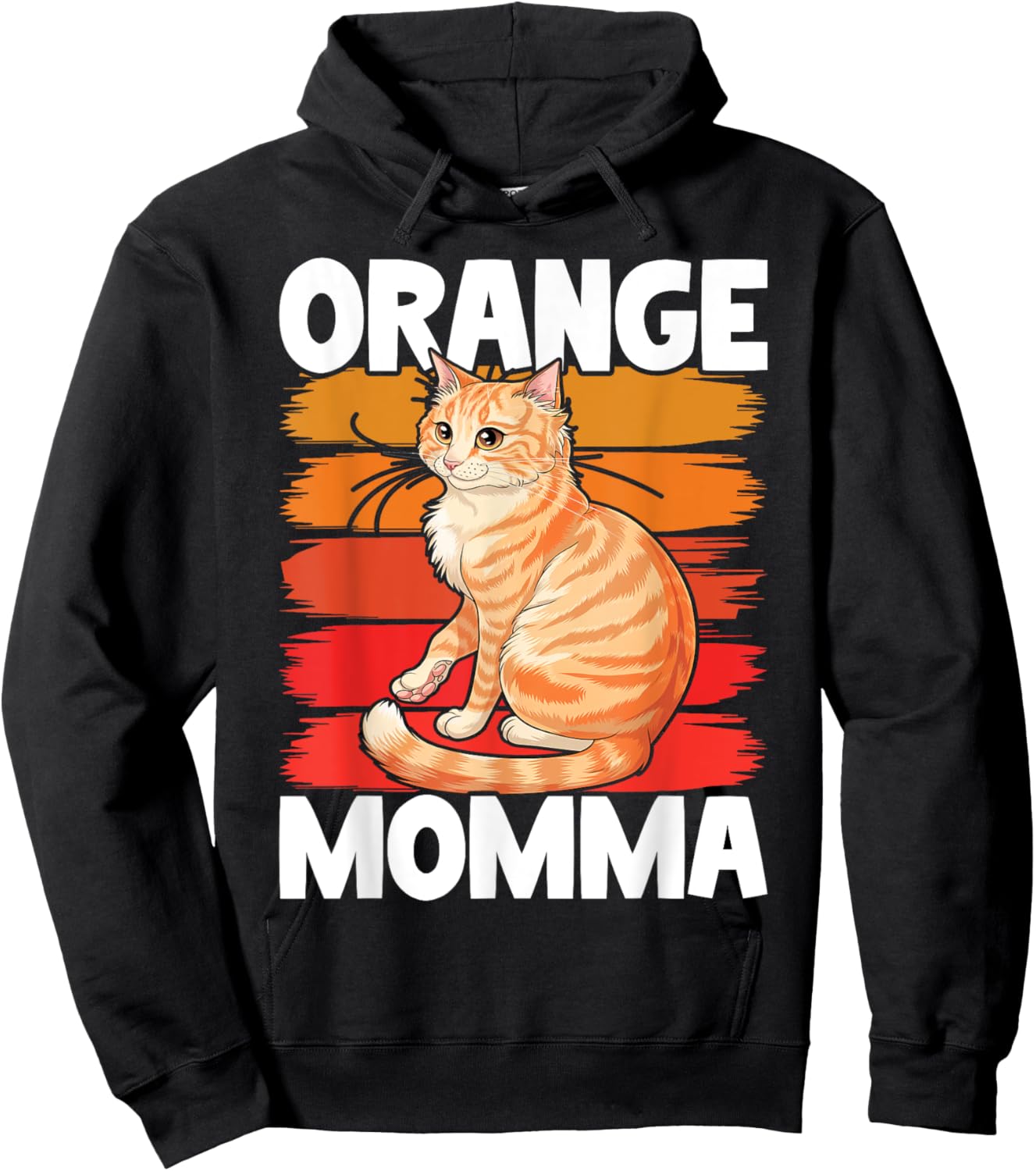 Tabby Cat Orange Cat Mom Orange Momma Hoodie - Hoodie | Black