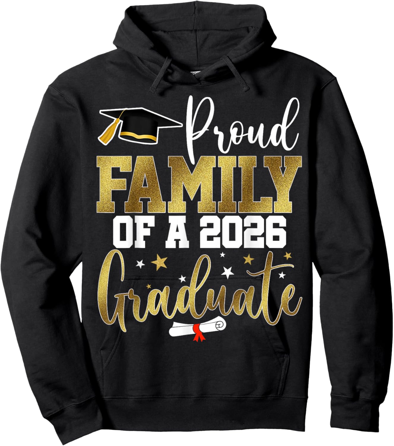 Proud Family of a Class of 2026 Graduate Senior Graduation Hoodie - Hoodie | Black