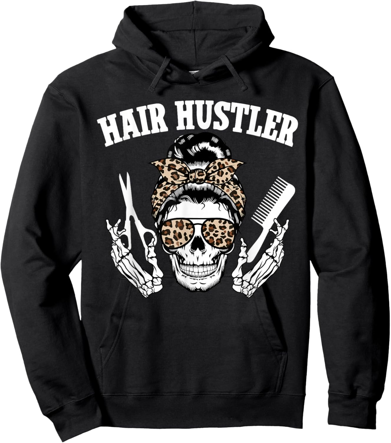 Hair Stylist Leopard Hair Dresser Hairstylist Hairdresser Hoodie - Hoodie | Black