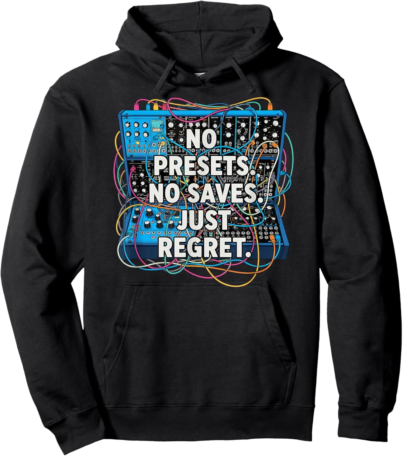 Funny Modular Synthesizer Eurorack Patch Cable Hoodie - Hoodie | Black