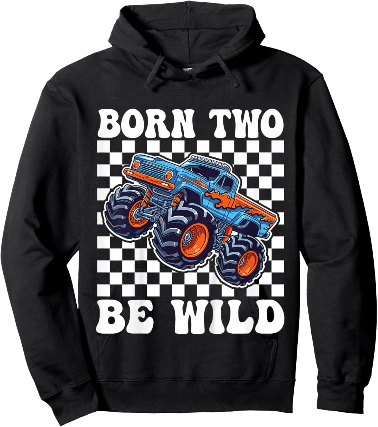 2nd Birthday Monster Truck 2 Year Old Boys 2nd Party Hoodie - Hoodie | Black