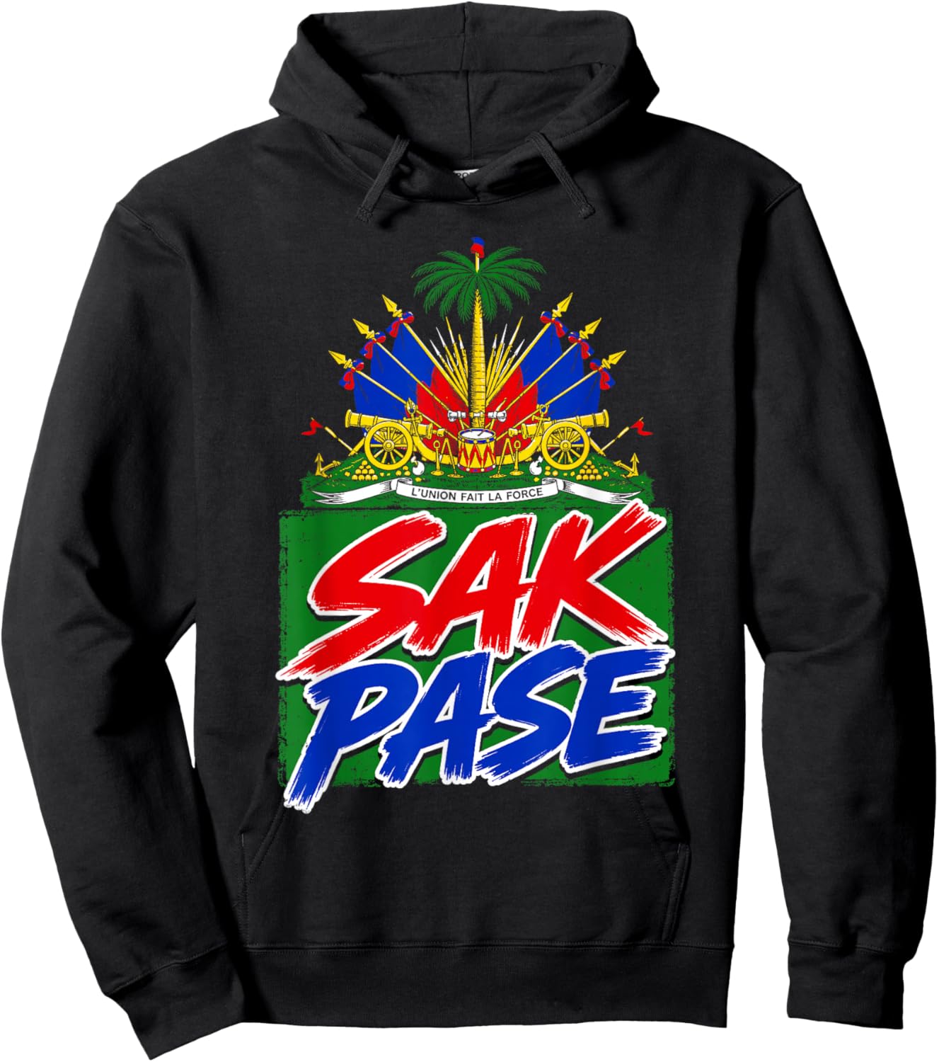 Funny Haitian Sak Pase Flag Day Haiti Humor Men Women Boys Hoodie - Hoodie | Black