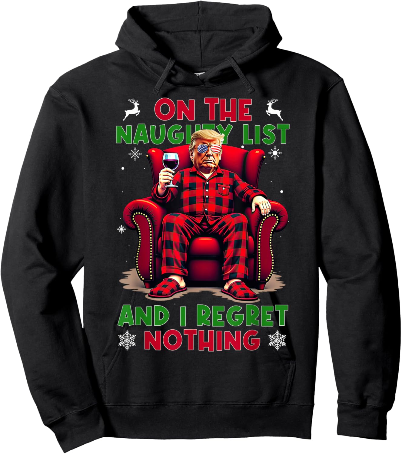 On the Naughty List and I Regret Nothing Horror Christmas Hoodie - Hoodie | Black