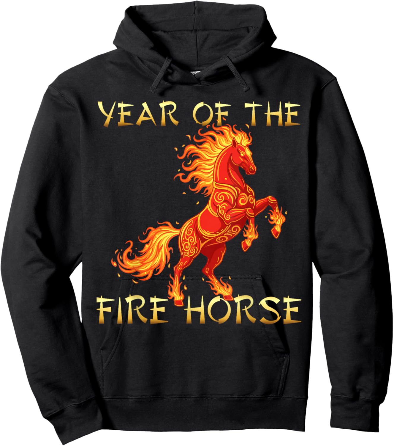 Year The Fire Horse 2026 Chinese Lunar New Year Hoodie - Hoodie | Black