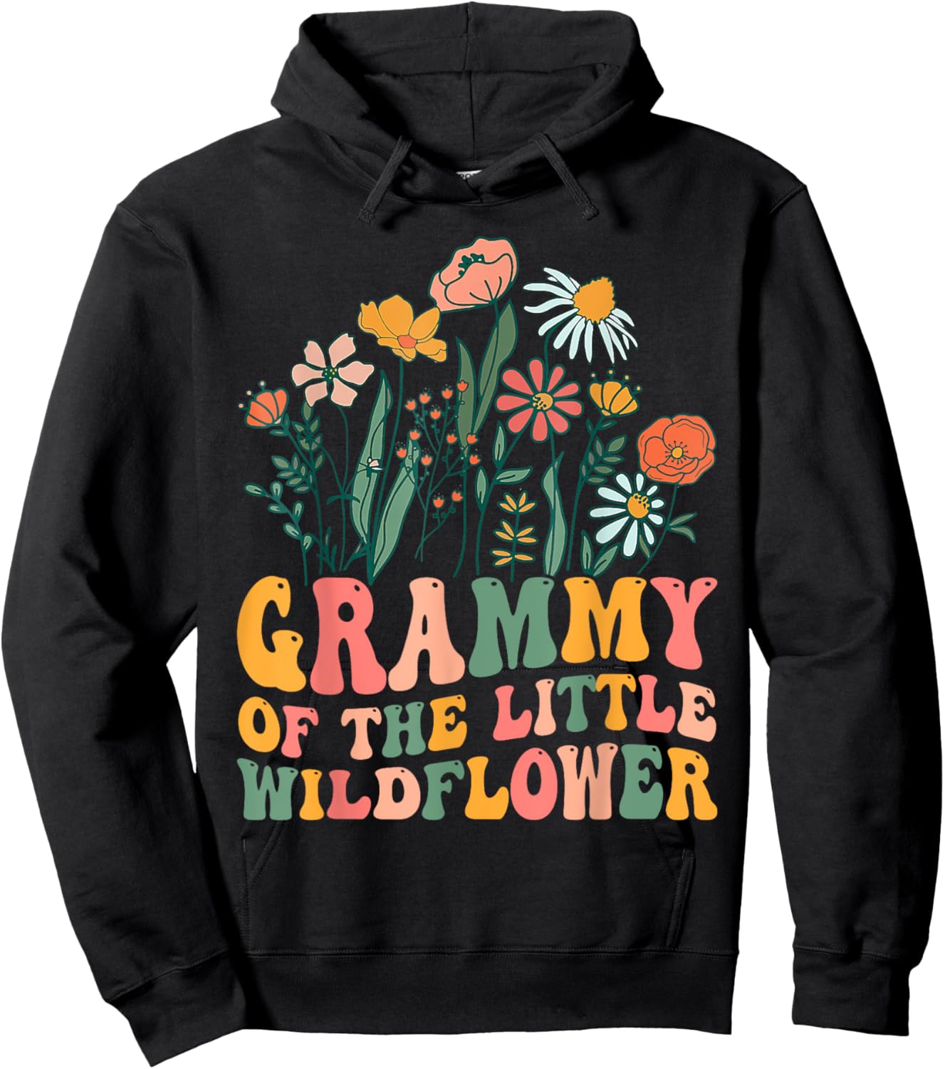 Grammy Of The Little Wildflower Birthday Party Baby Shower Hoodie - Hoodie | Black