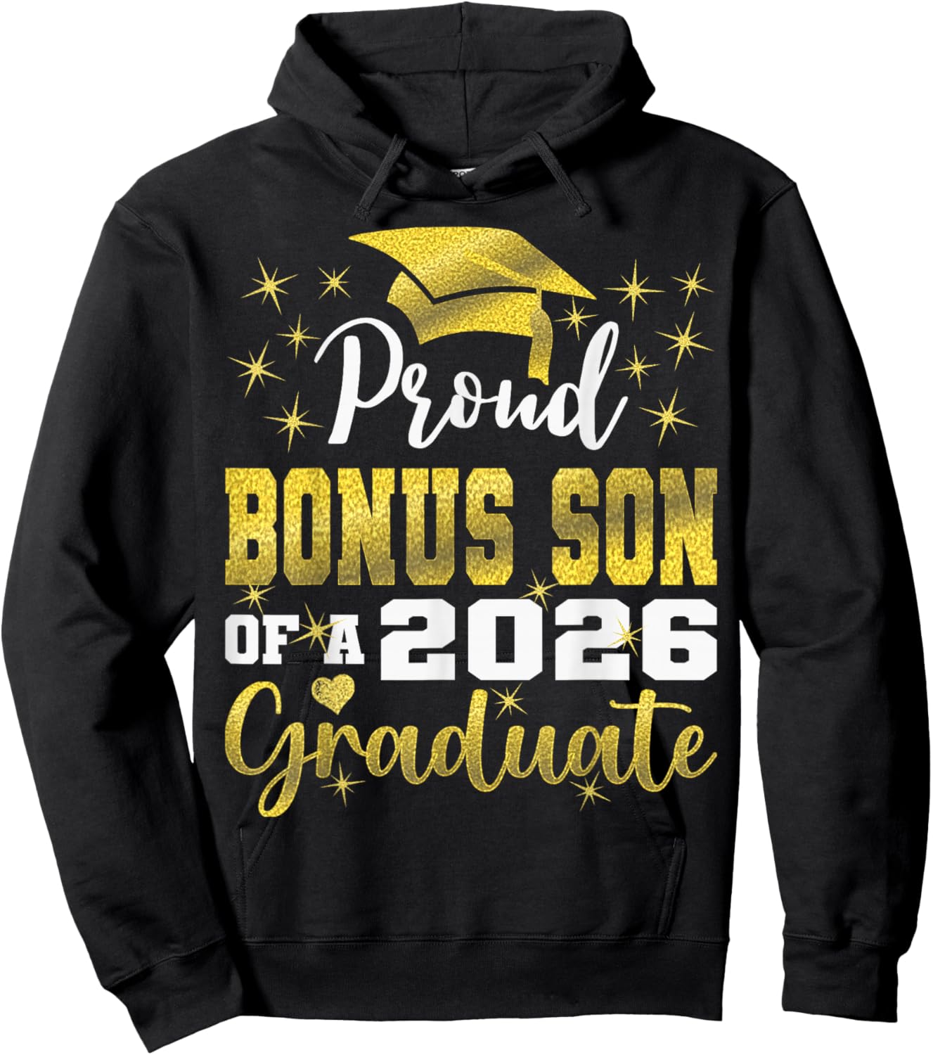 Super Proud Bonus Son of 2026 Graduate Graduation Family Hoodie - Hoodie | Black