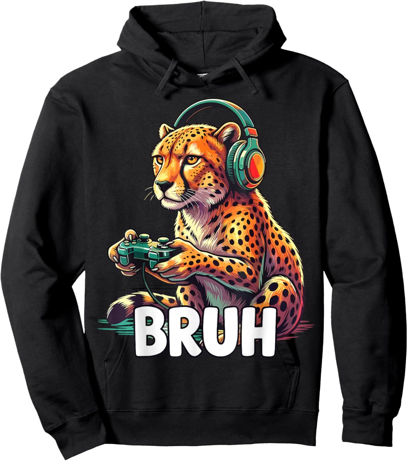 Bruh Cheetahs Funny Video Games Cheetah Hoodie - Hoodie | Black