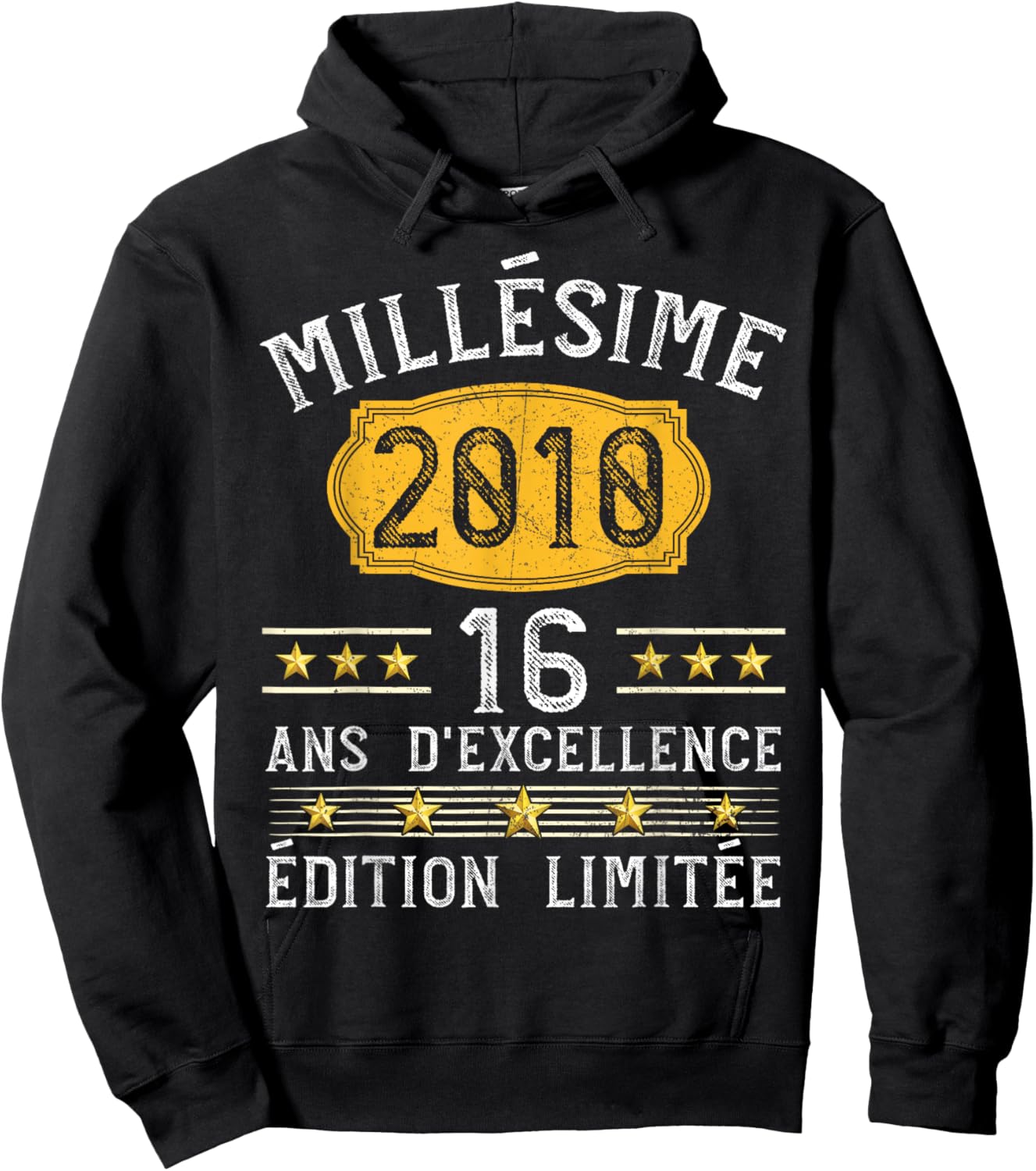 Vintage 2010 Gift 16 Years Boy Birthday Humour Hoodie - Hoodie | Black