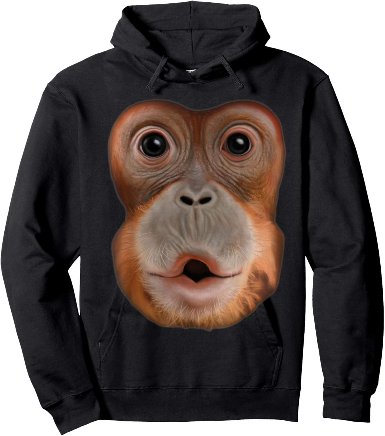 Monkey Stomach Funny Meme Ape Gorilla Hoodie - Hoodie | Black