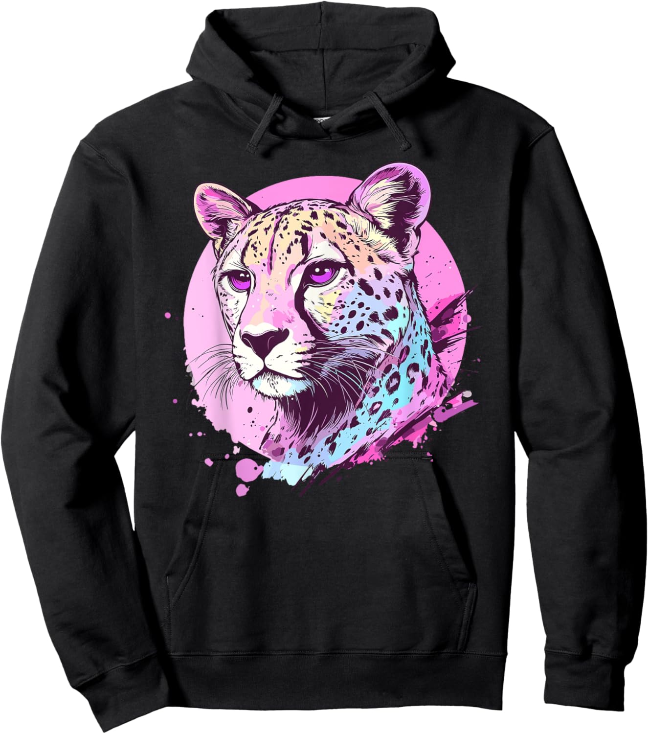 Bold Leopard Artistic Colors Hoodie - Hoodie | Black