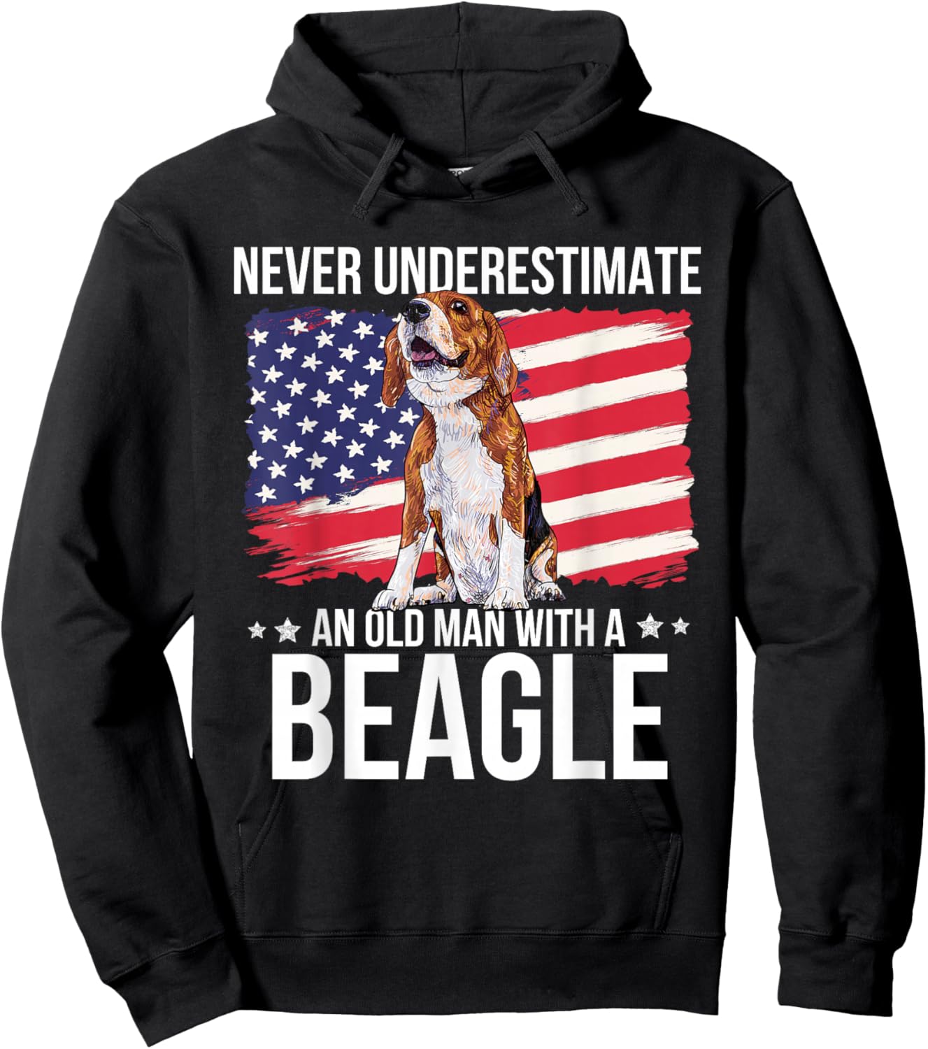 Never Underestimate An Old Man With A Beagle Funny Pet Lover Hoodie - Hoodie | Black