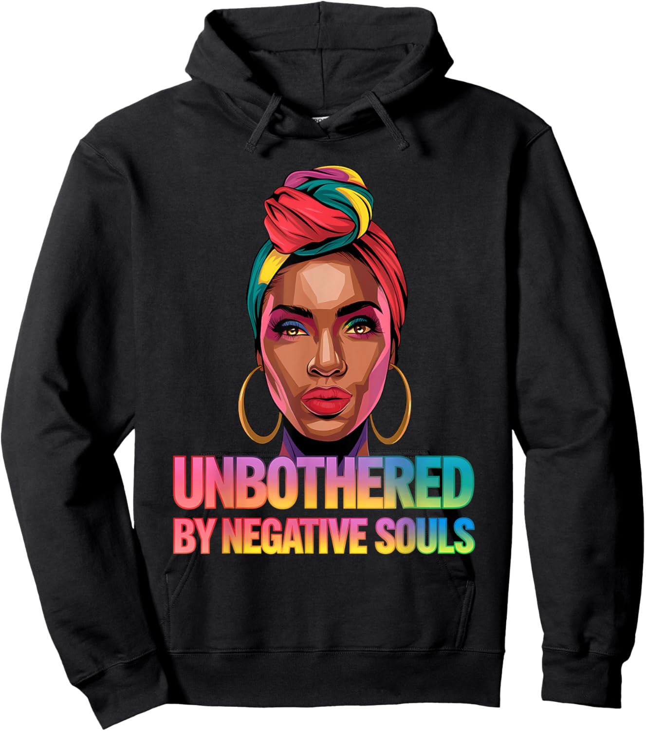 Unbothered By Negative Souls Camo Black African American Hoodie - Hoodie | Black