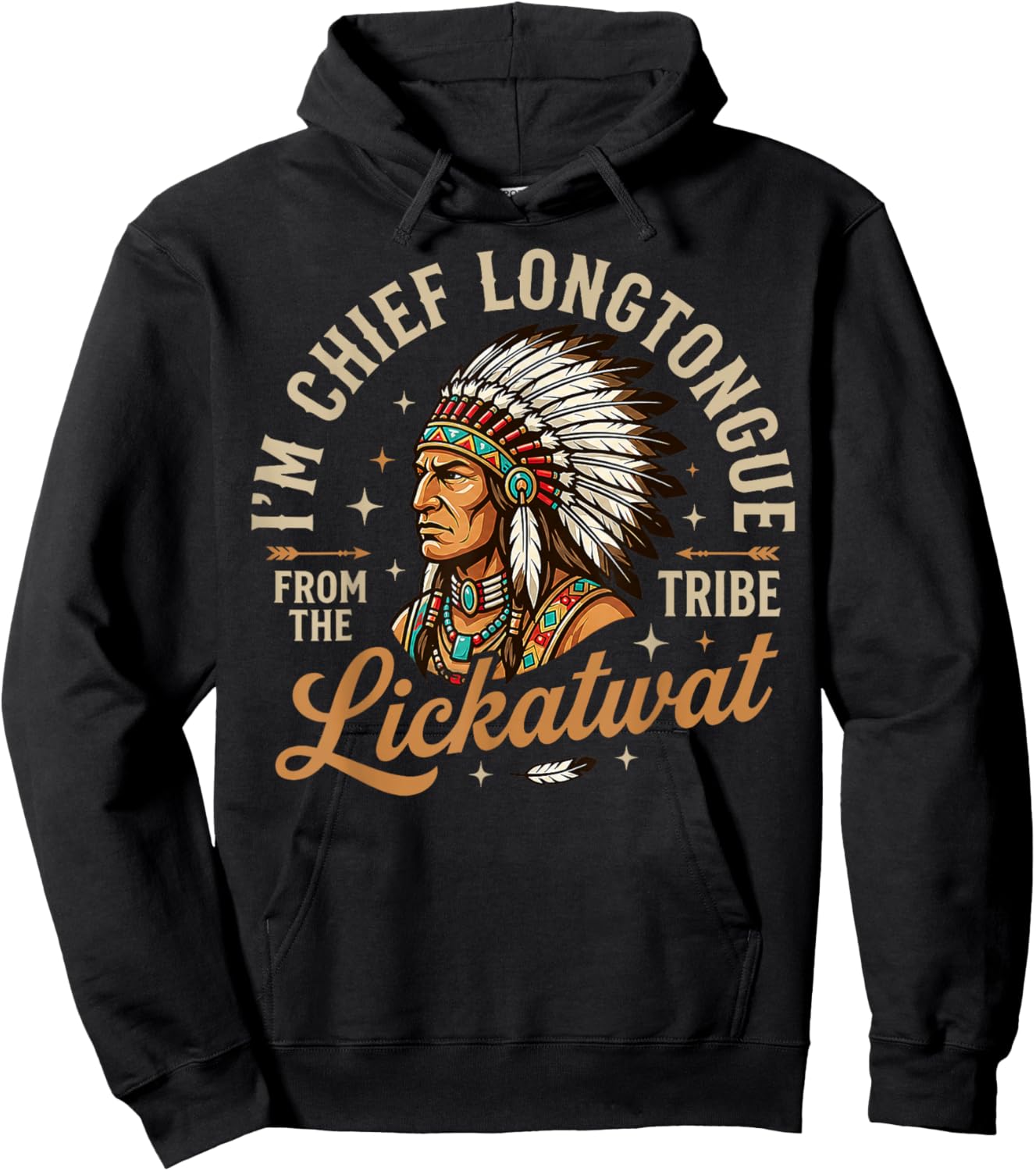 Chief Longtongue from The Lickatwat Tribe Inappropriate Hoodie - Hoodie | Black