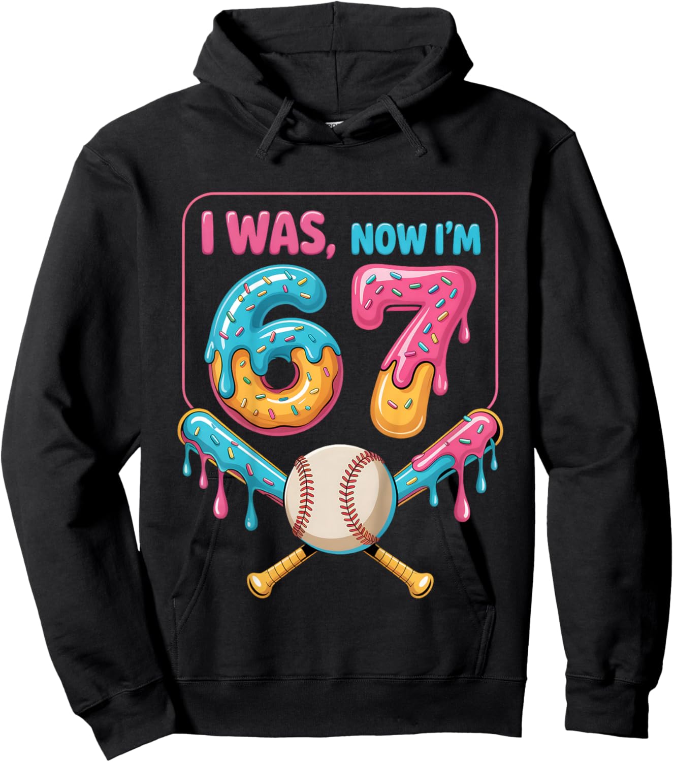 I was 6 Now Im 7 Year Old Ice Cream Drip 7 Bday 6 7 Birthday Hoodie - Hoodie | Black