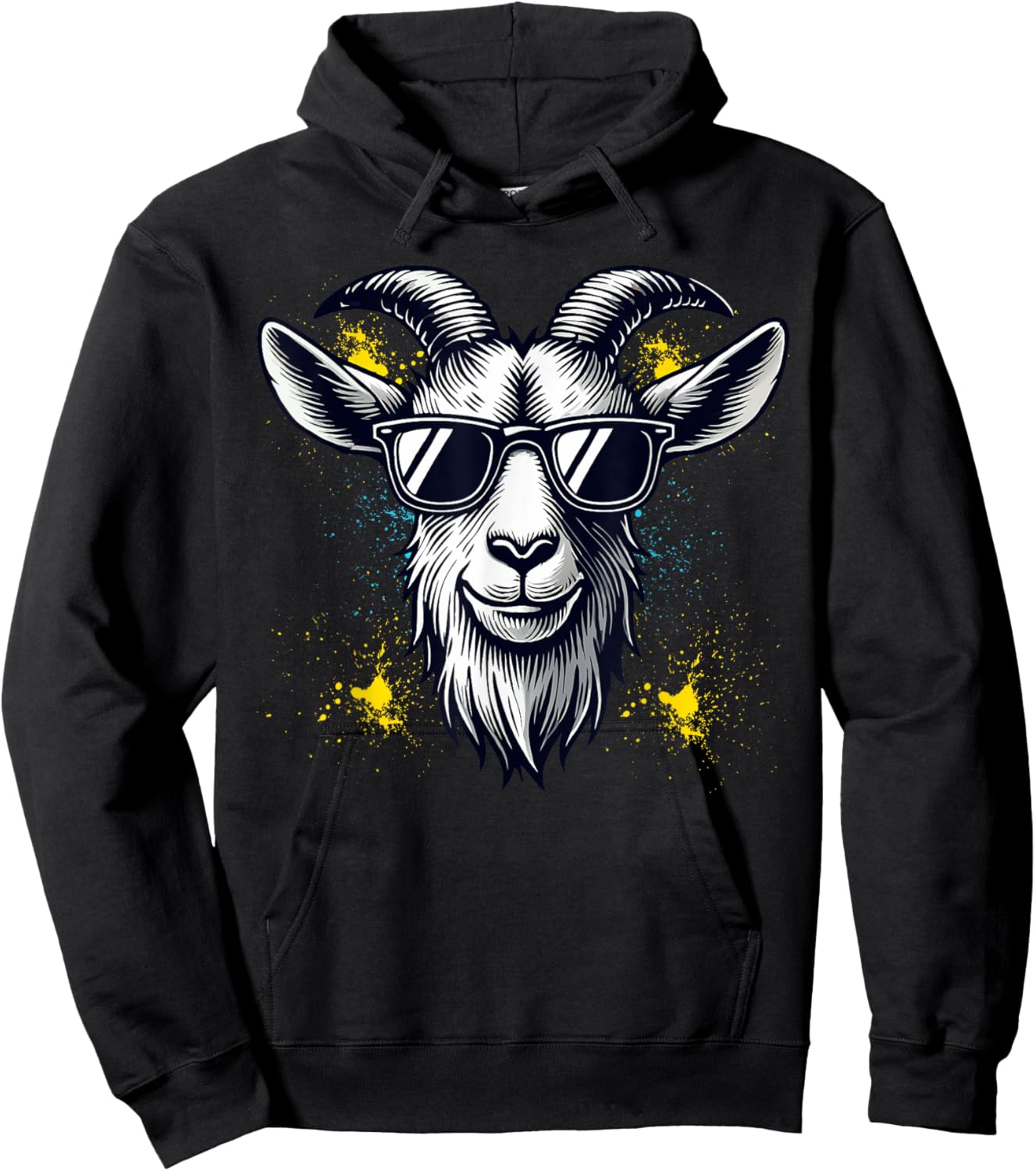 Goat Sunglasses Graphic Hoodie - Hoodie | Black