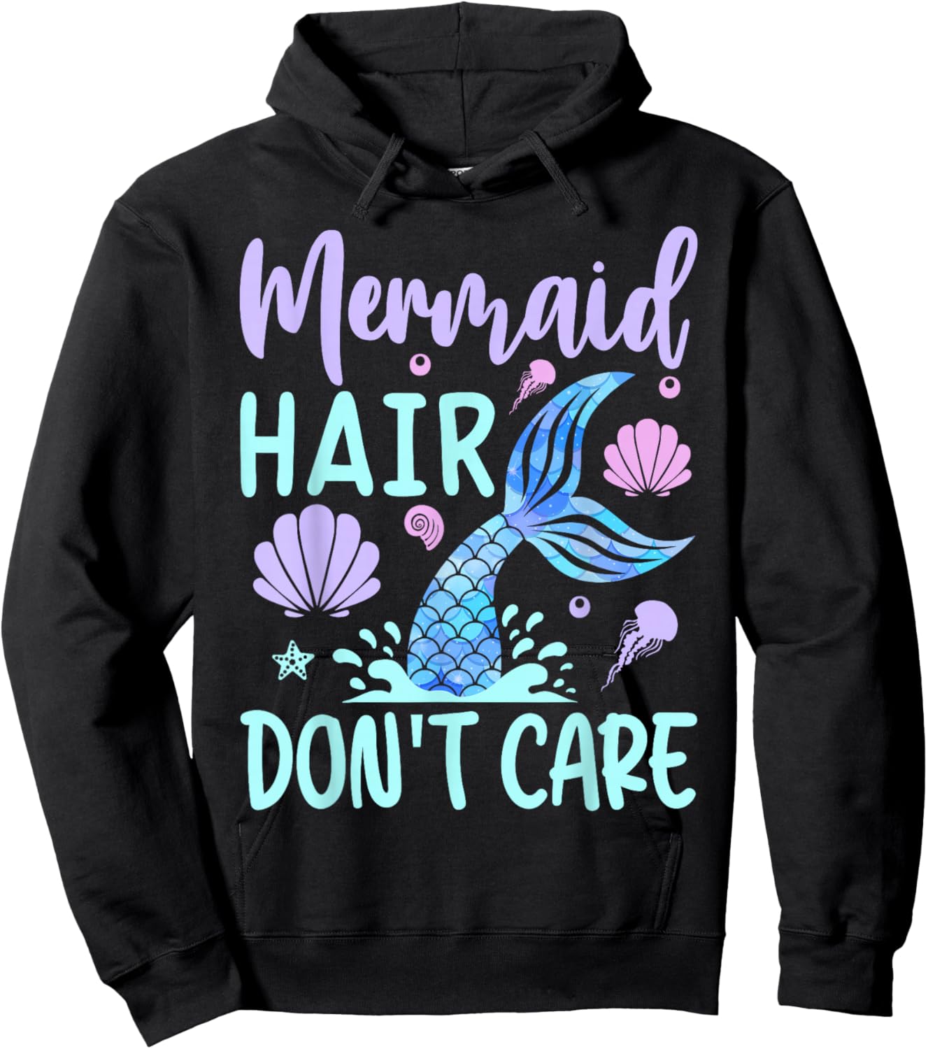 Mermaid Hair Don't Care Mermaids Hoodie - Hoodie | Black