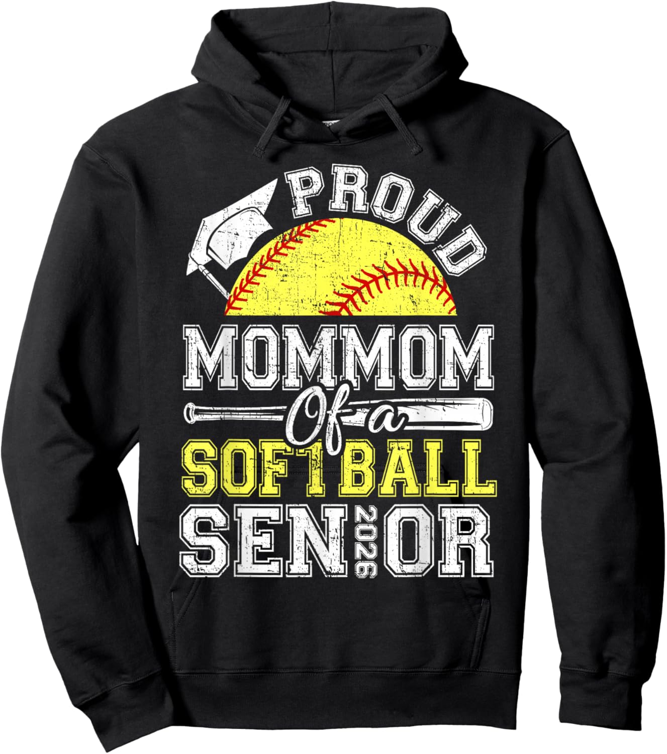 Proud Mommom of A 2026 Senior Softball Graduate Hoodie - Hoodie | Black