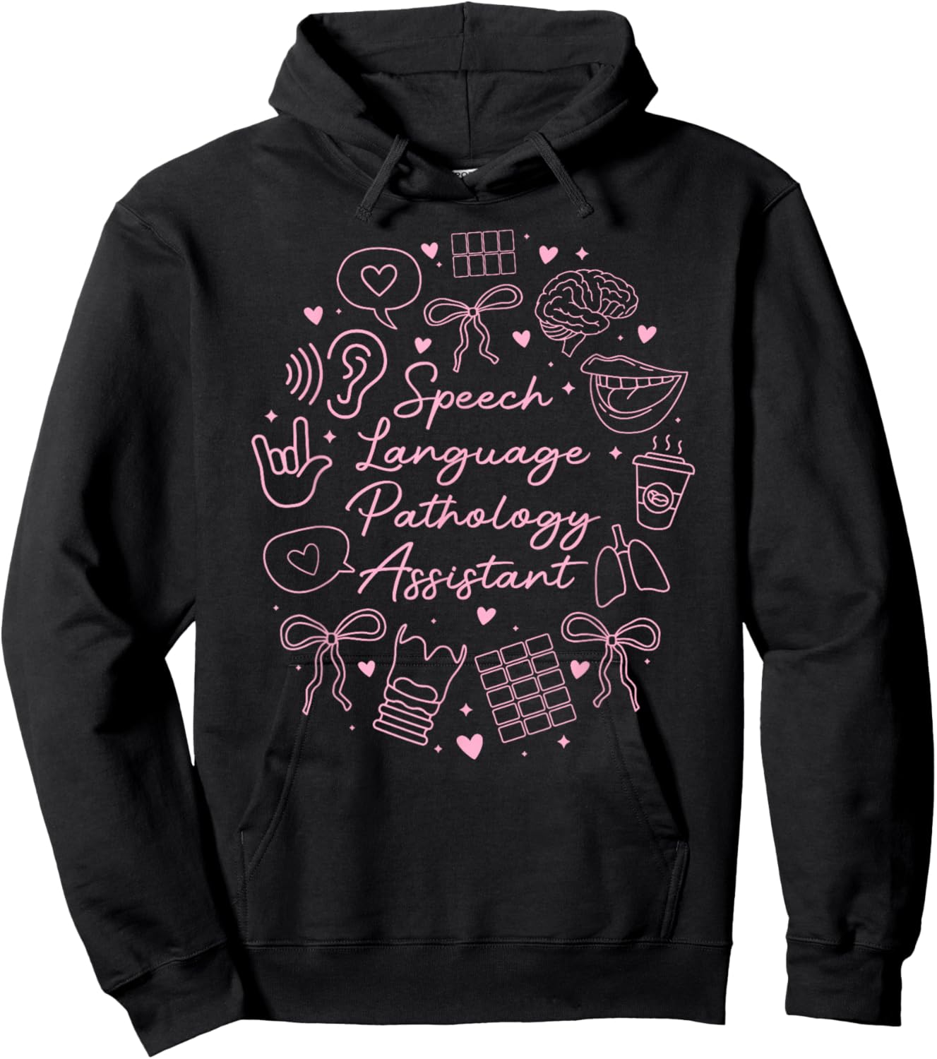 Speech Language Pathology Assistant Coquette SLP Hoodie - Hoodie | Black