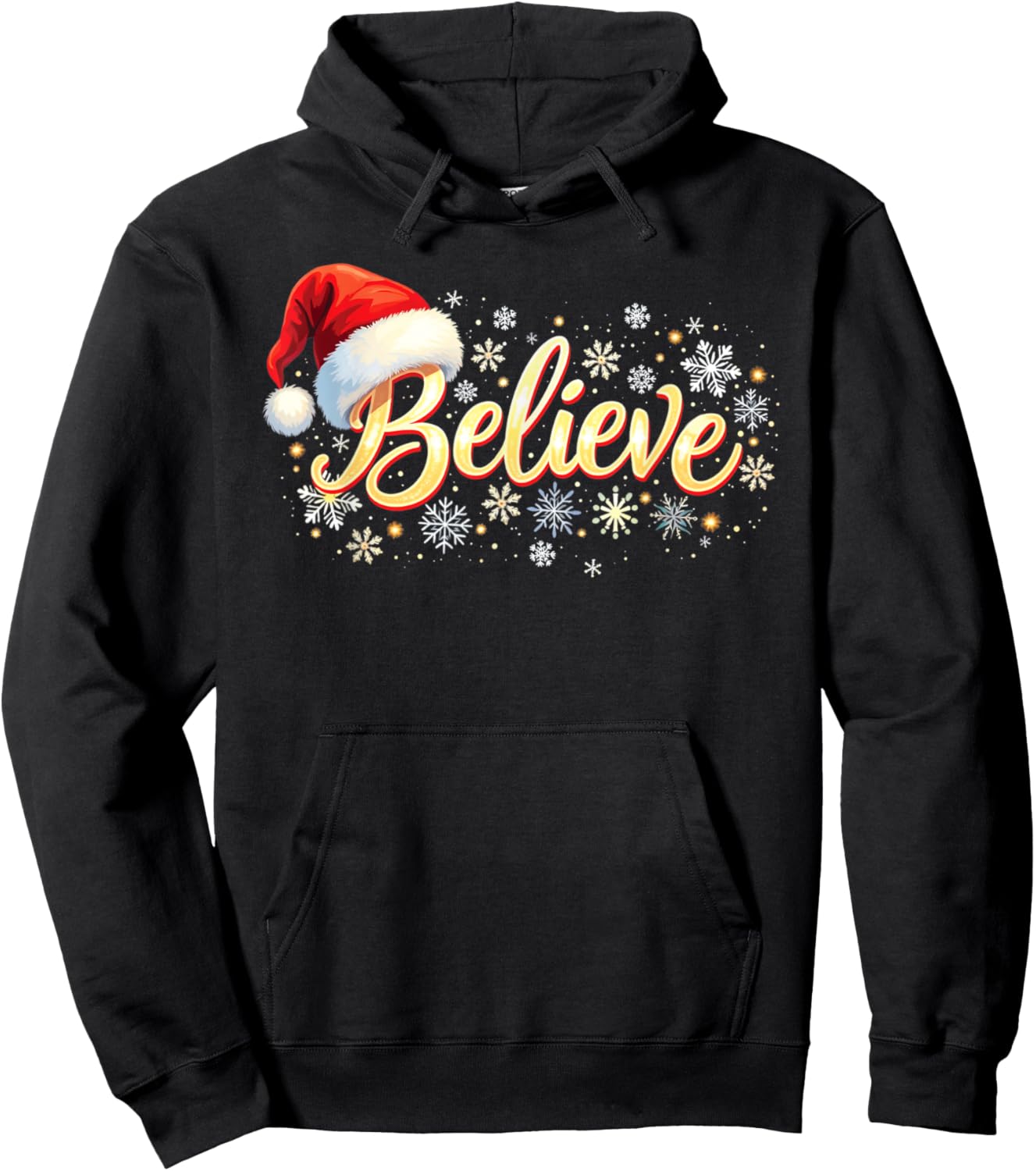 Believe Christmas Shirt Believe Santa Hoodie - Hoodie | Black