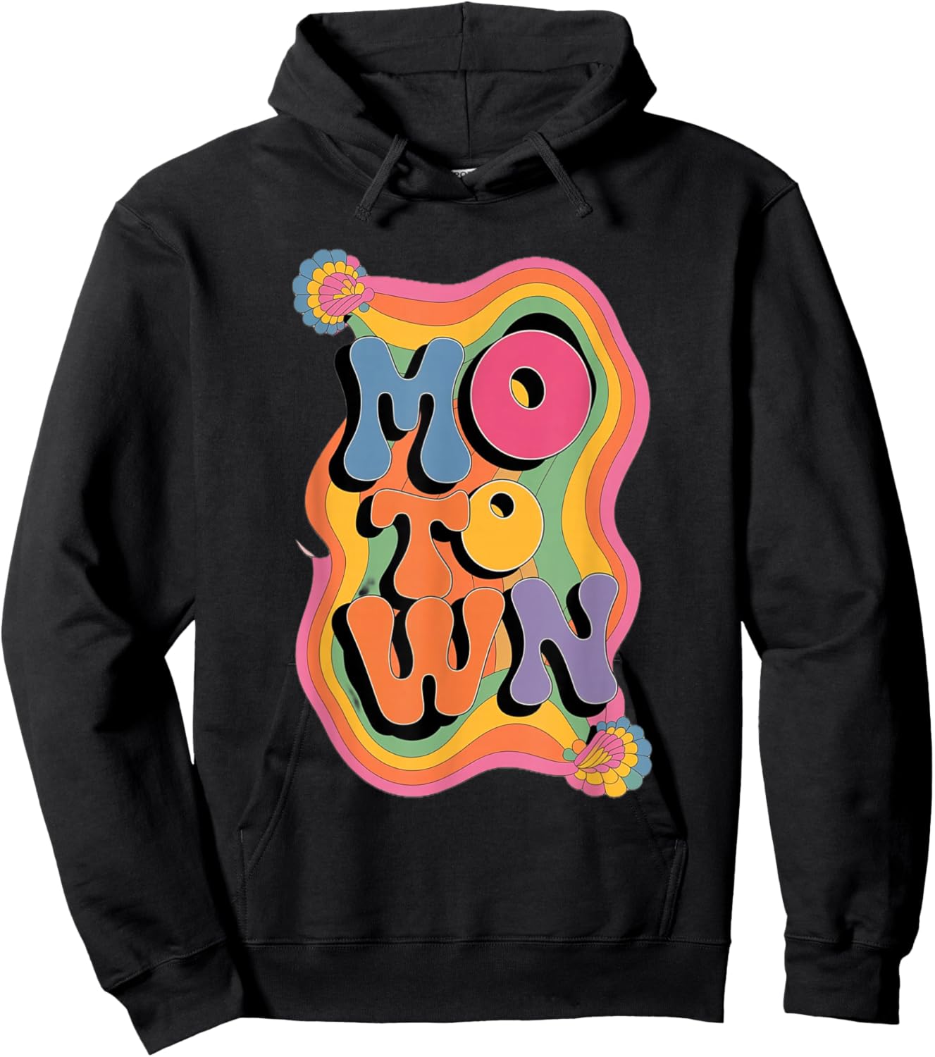 Groovy Motown 60s 70s Vintage Inspired Retro Style Hoodie - Hoodie | Black