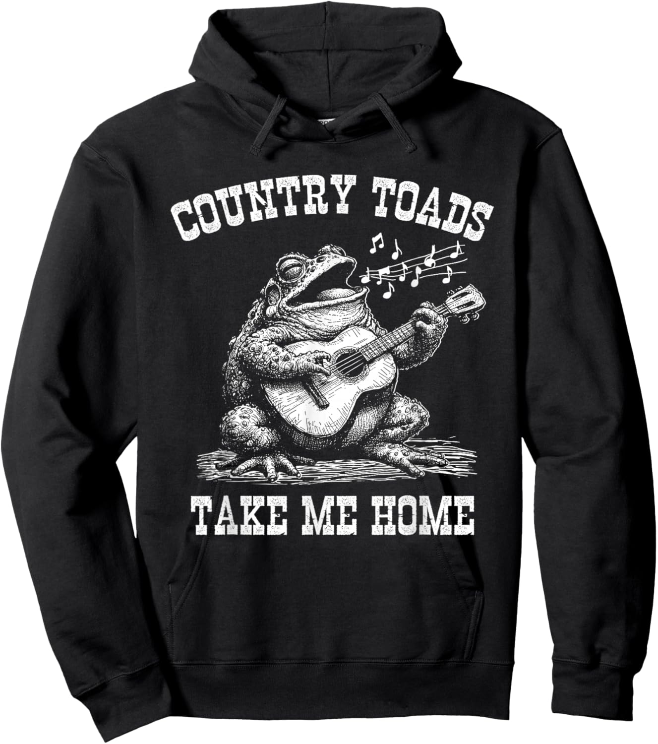 Western Music and Animal Apparel Country Toads Take Me Home Music Festival Singing Toad Hoodie - Hoodie | Black