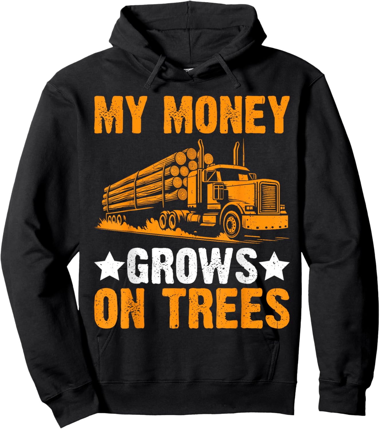 Funny Logging Trucker Gifts Logging Trucker Log Truck Driver Hoodie - Hoodie | Black