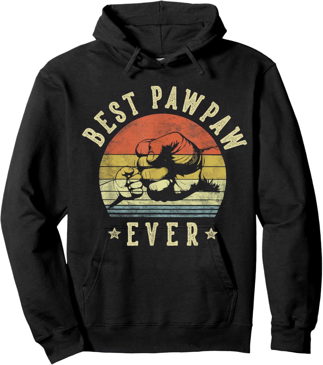 Best Pawpaw Ever - Retro Fist Bump Vintage Design Pawpaw Hoodie - Hoodie | Black