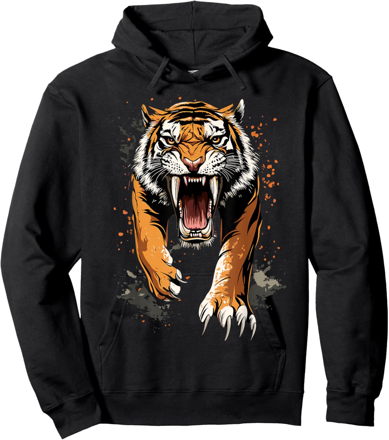 Sabre-Toothed Tiger Smilodon Big Cat Sabre-Toothed Tiger Hoodie - Hoodie | Black