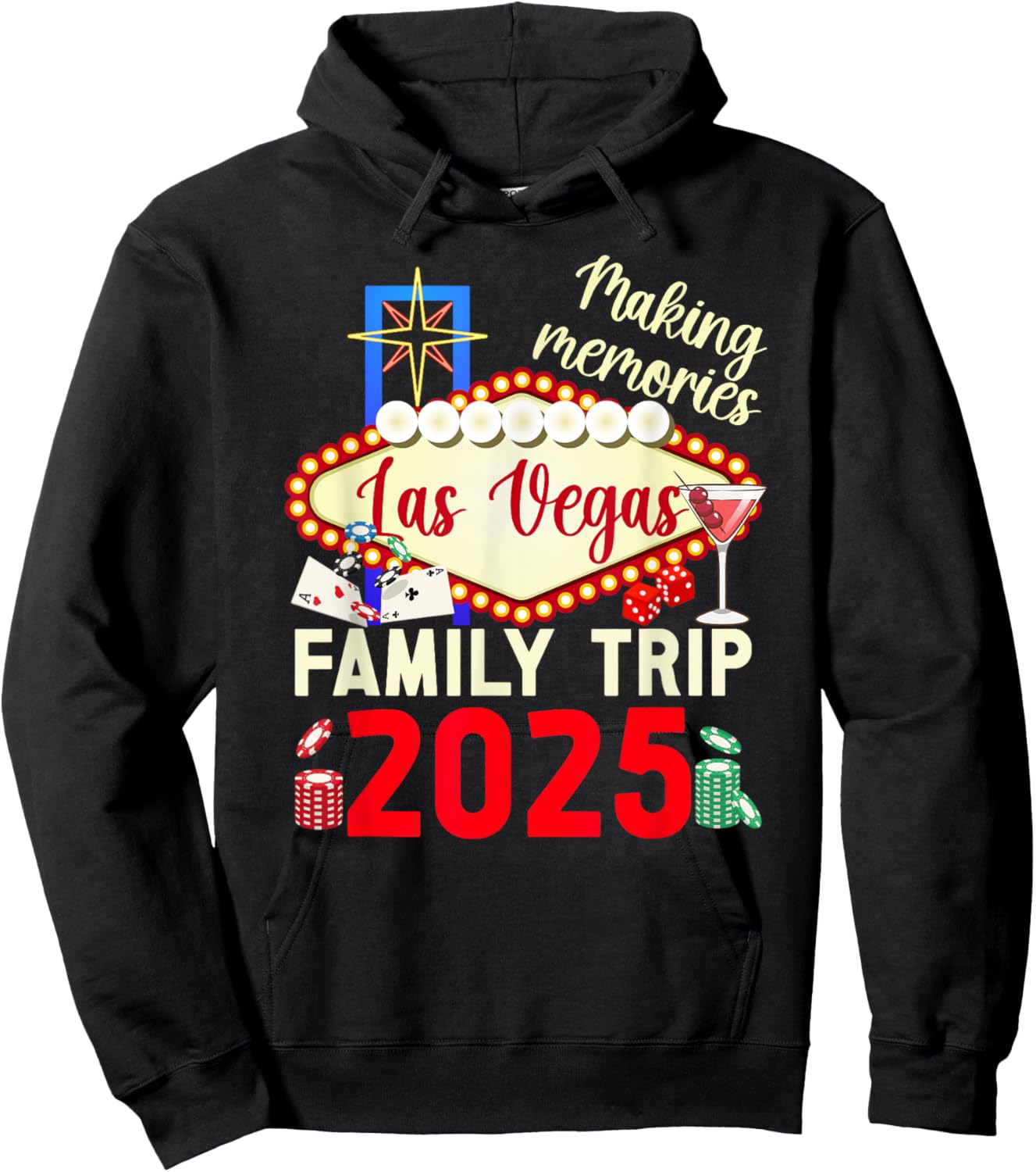 Making Memories Las Vegas Family Trip 2025 Las Vegas Travel Hoodie - Hoodie | Black