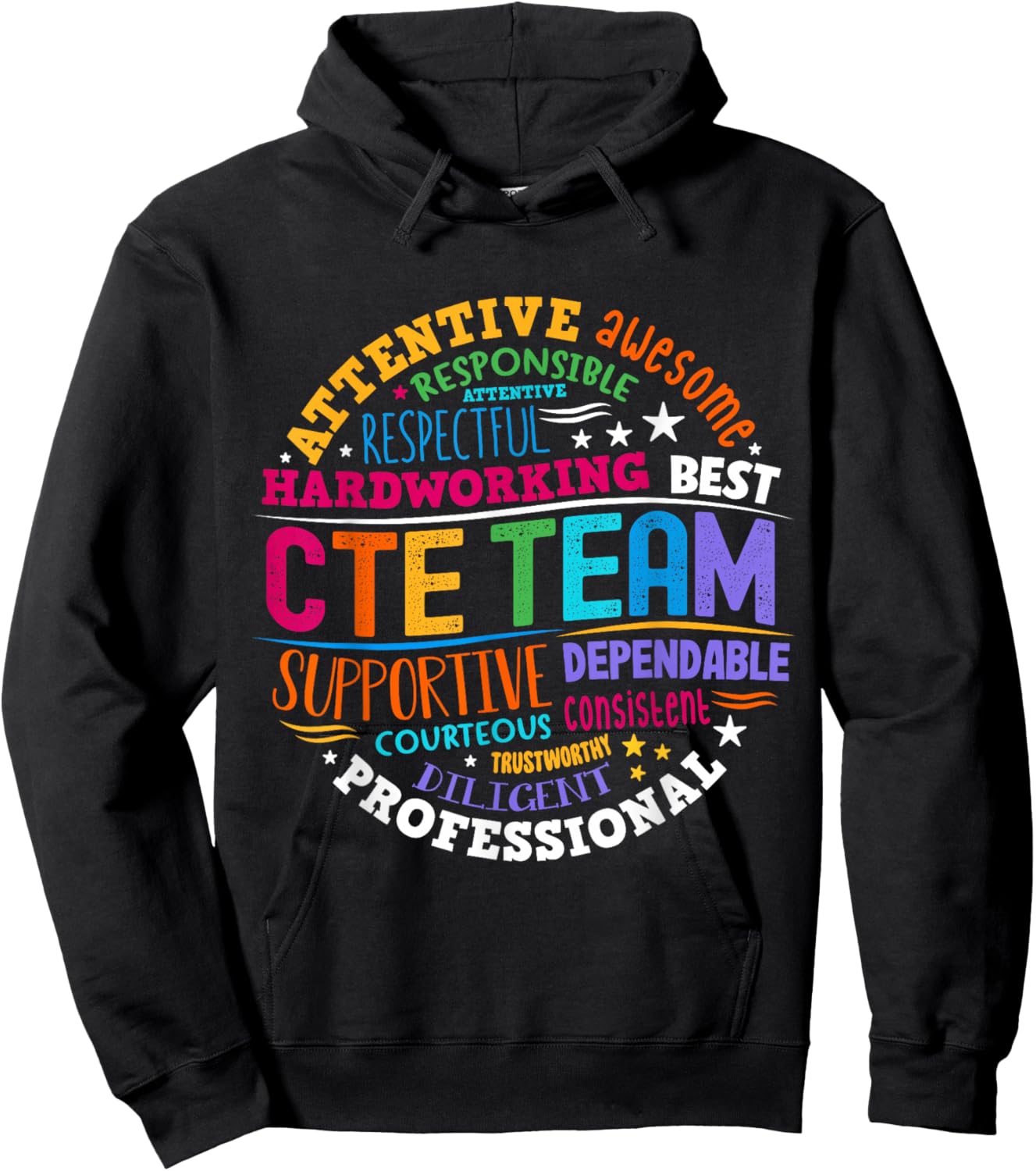 Groovy CTE Team Teacher Back To School Teachers Students Hoodie - Hoodie | Black