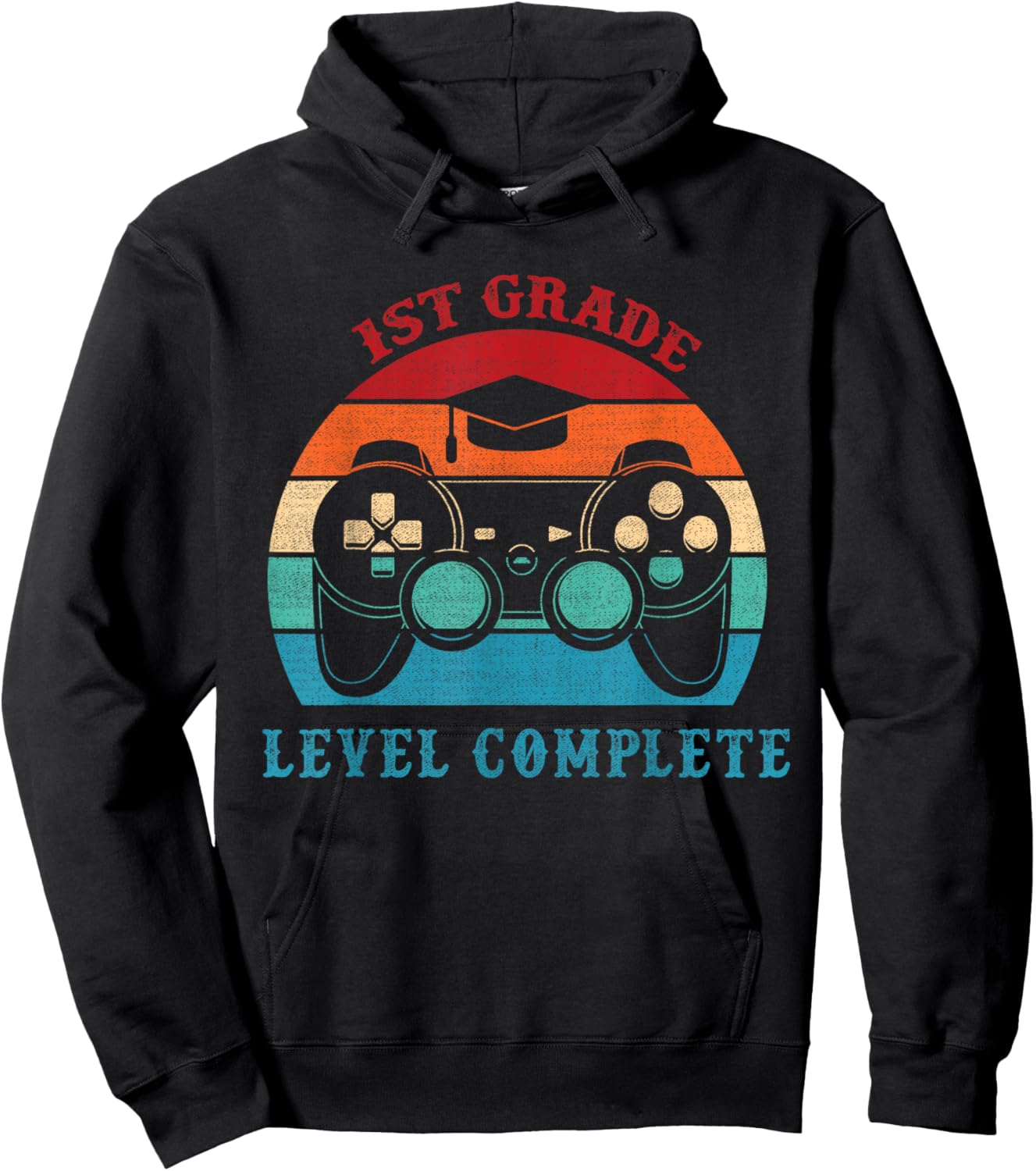 1st Grade Level Complete Gamer Class Of 2025 Graduation Hoodie - Hoodie | Black