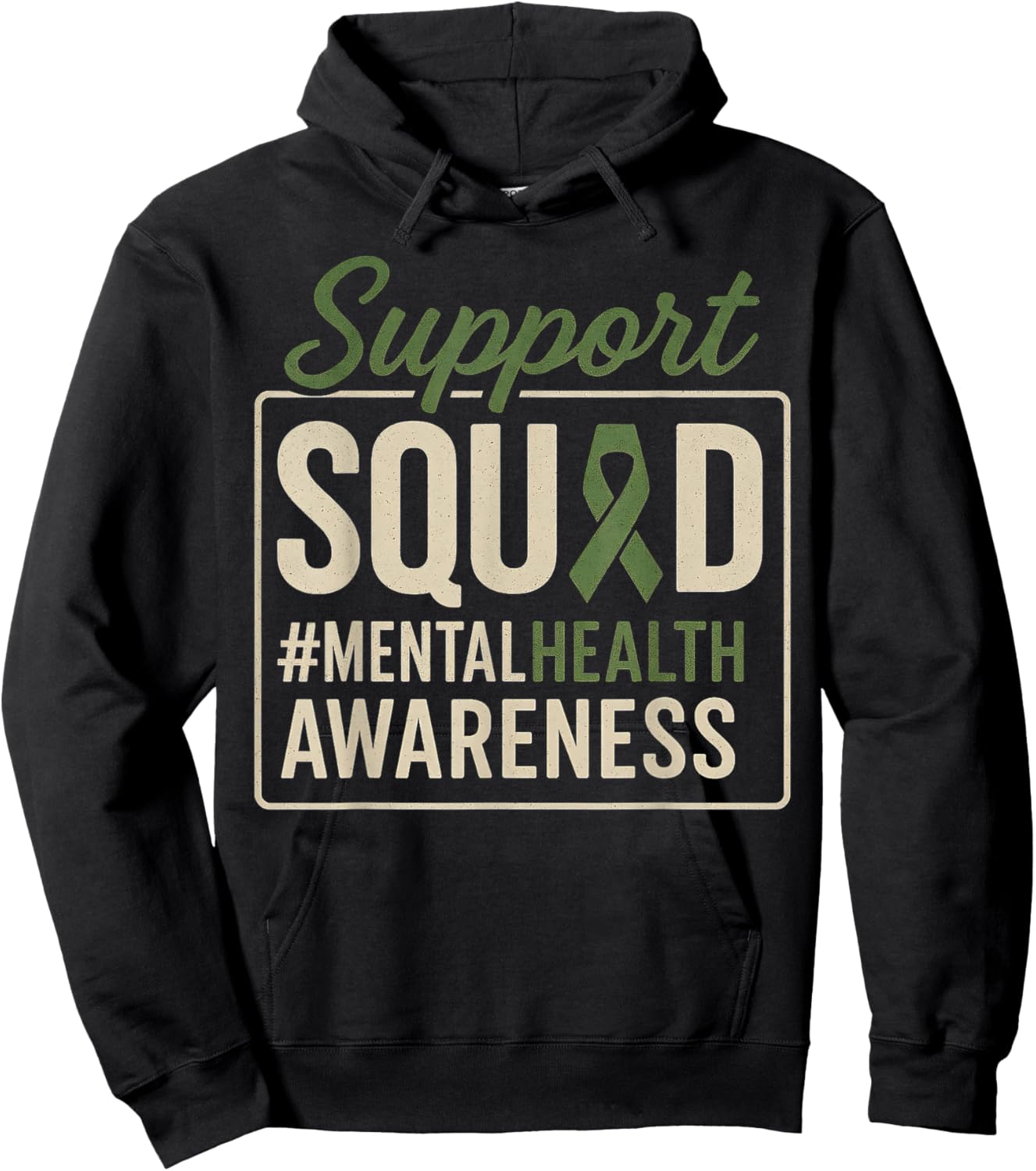 Sunflower Hair Support Squad Mental Health Awareness Hoodie - Hoodie | Black